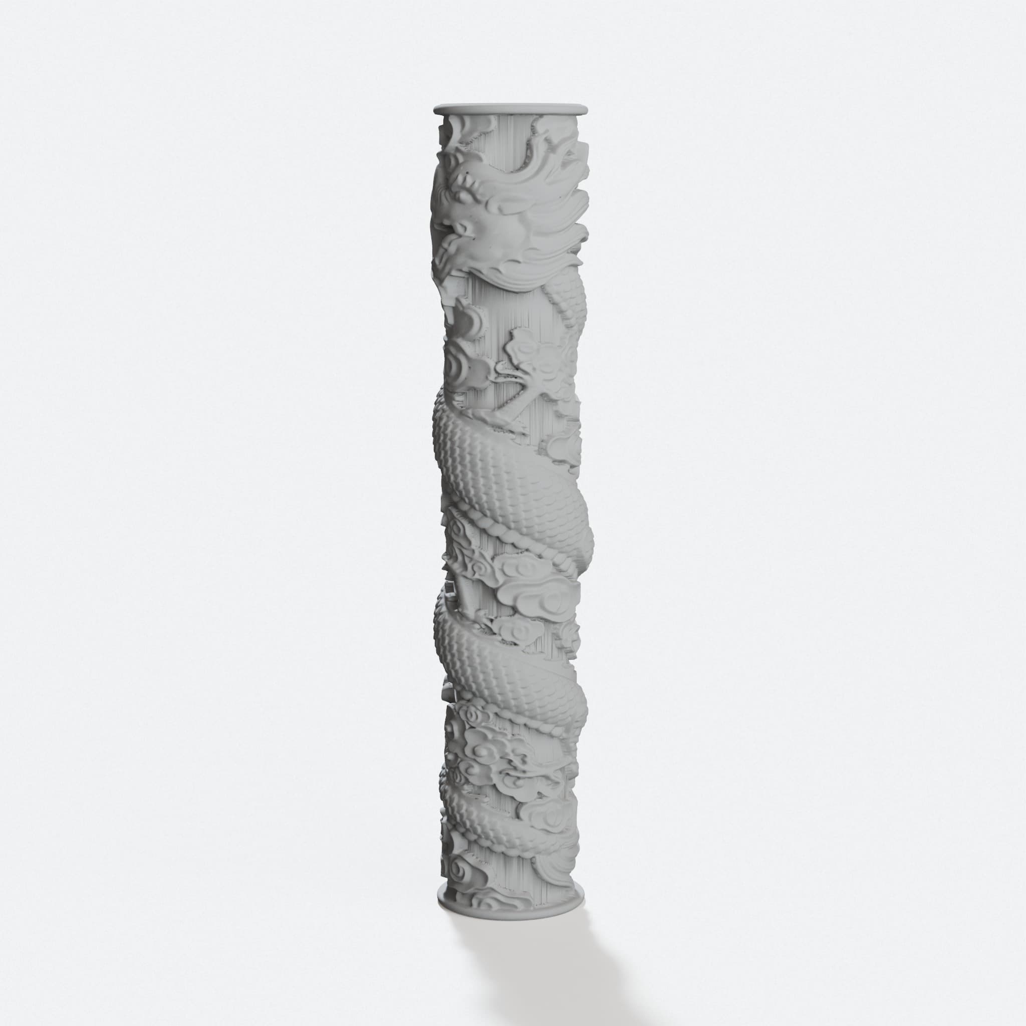 Dragon Pillar 3D Printed Home Decor Sculpture