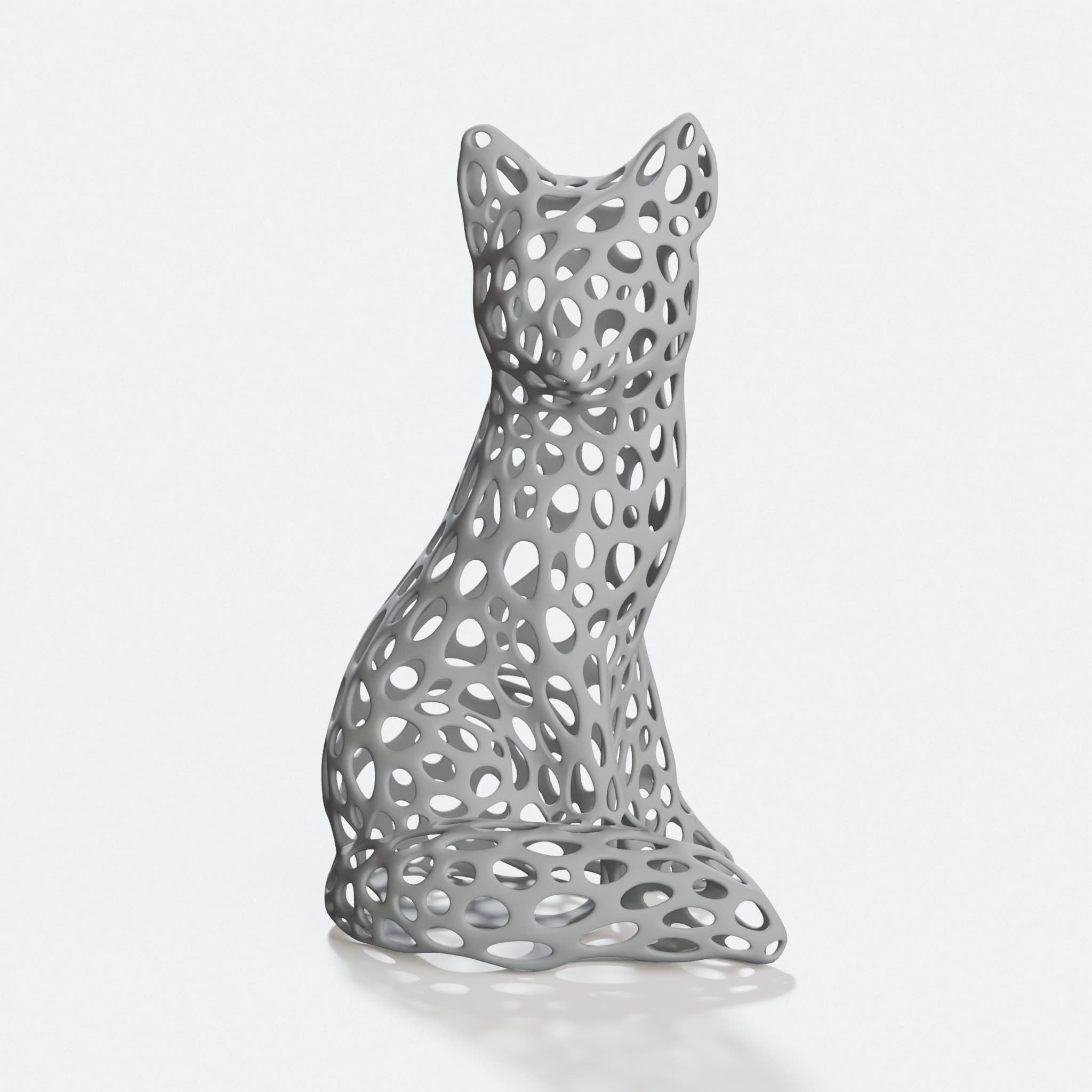 Fox Voronoi 3D Printed Home Decor Sculpture