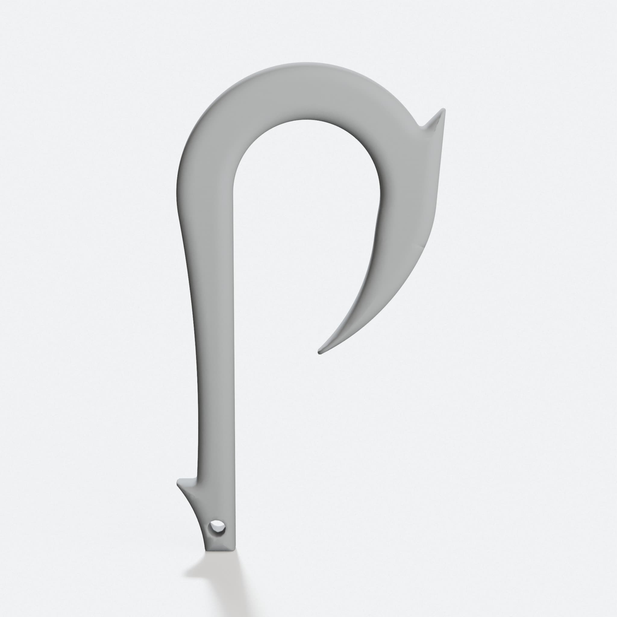 Surfing Styled Fish Hook 3D Printed Ornament