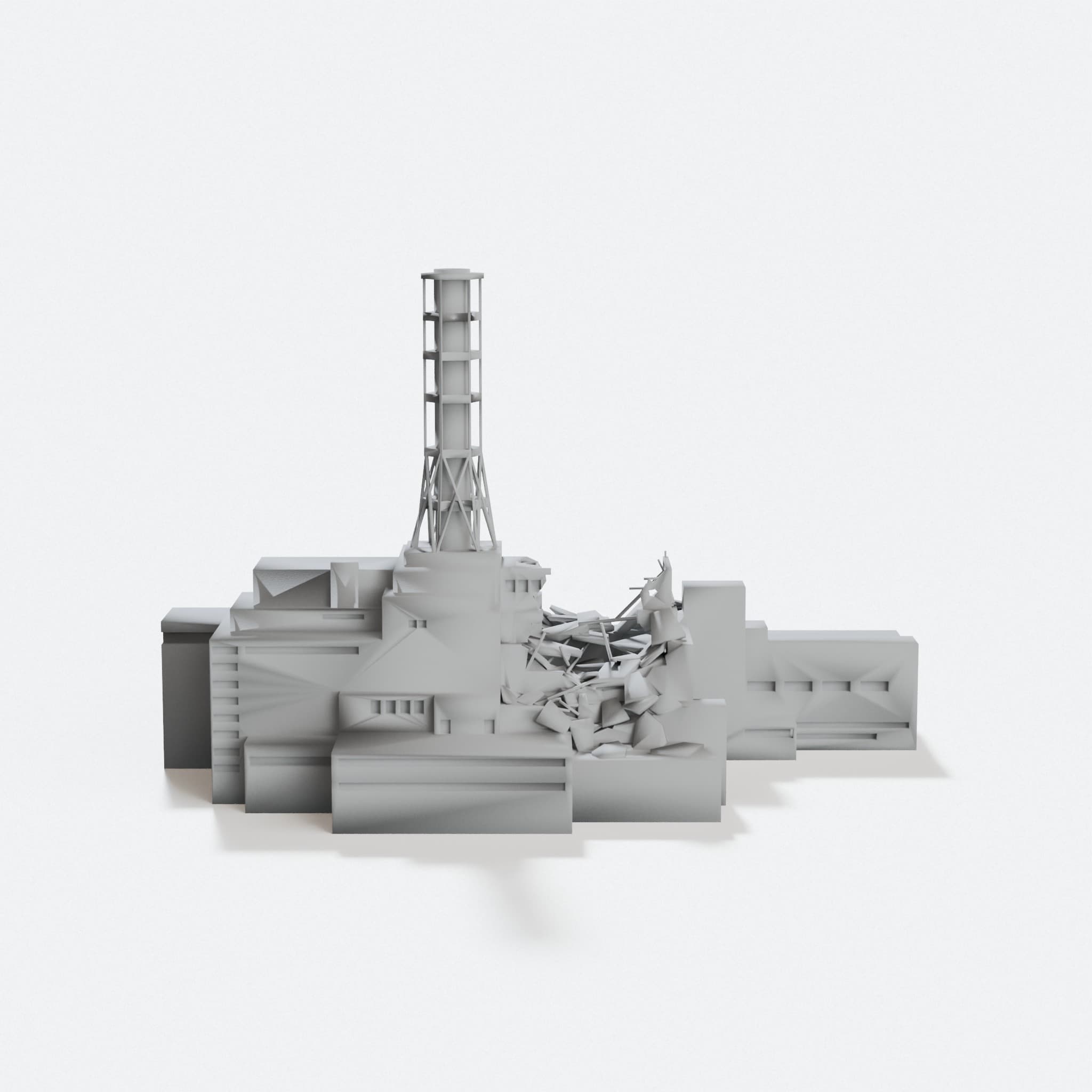 Chernobyl Nuclear Plant 3D Printed Home Decor Model