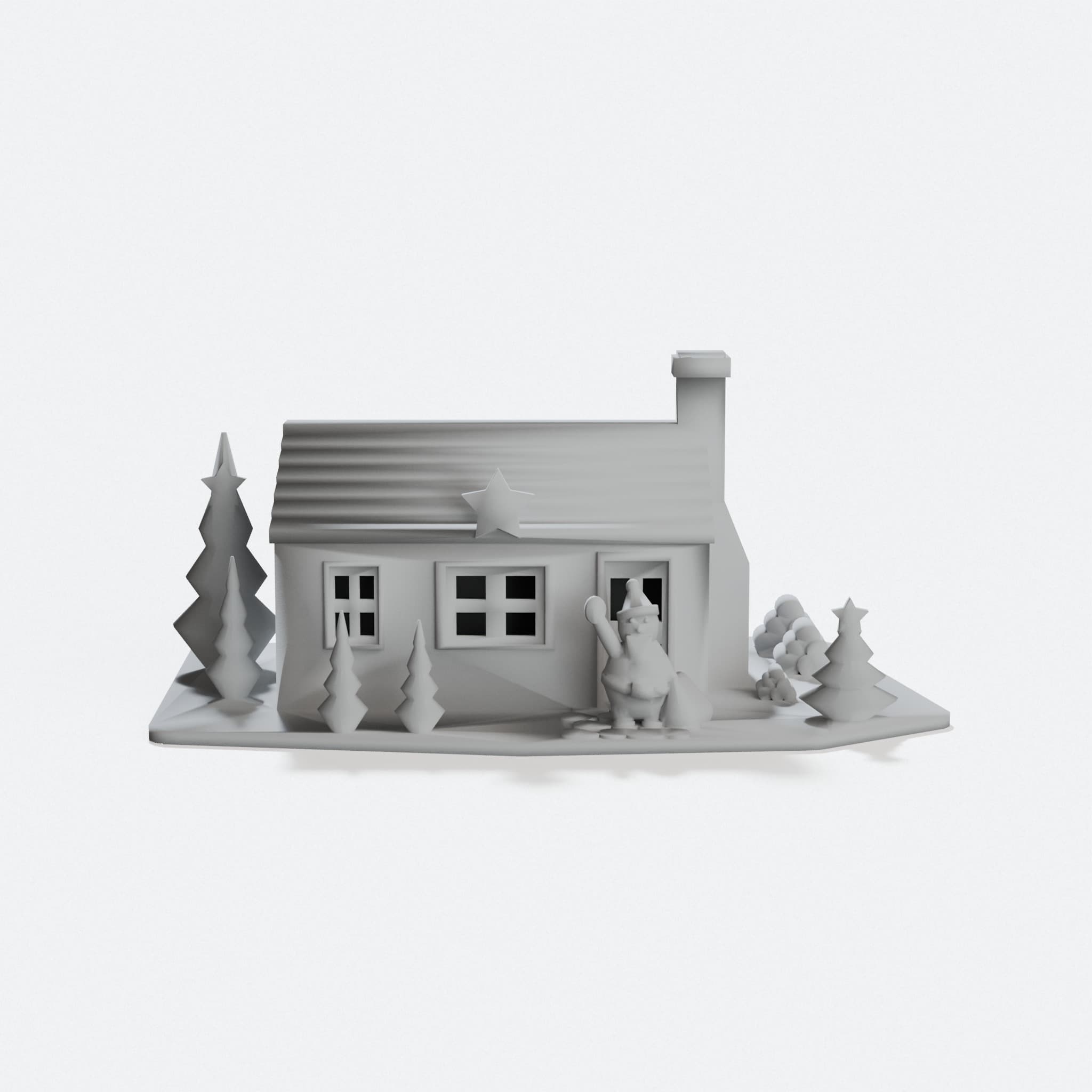 Small Christmas House 3D Printed Ornament
