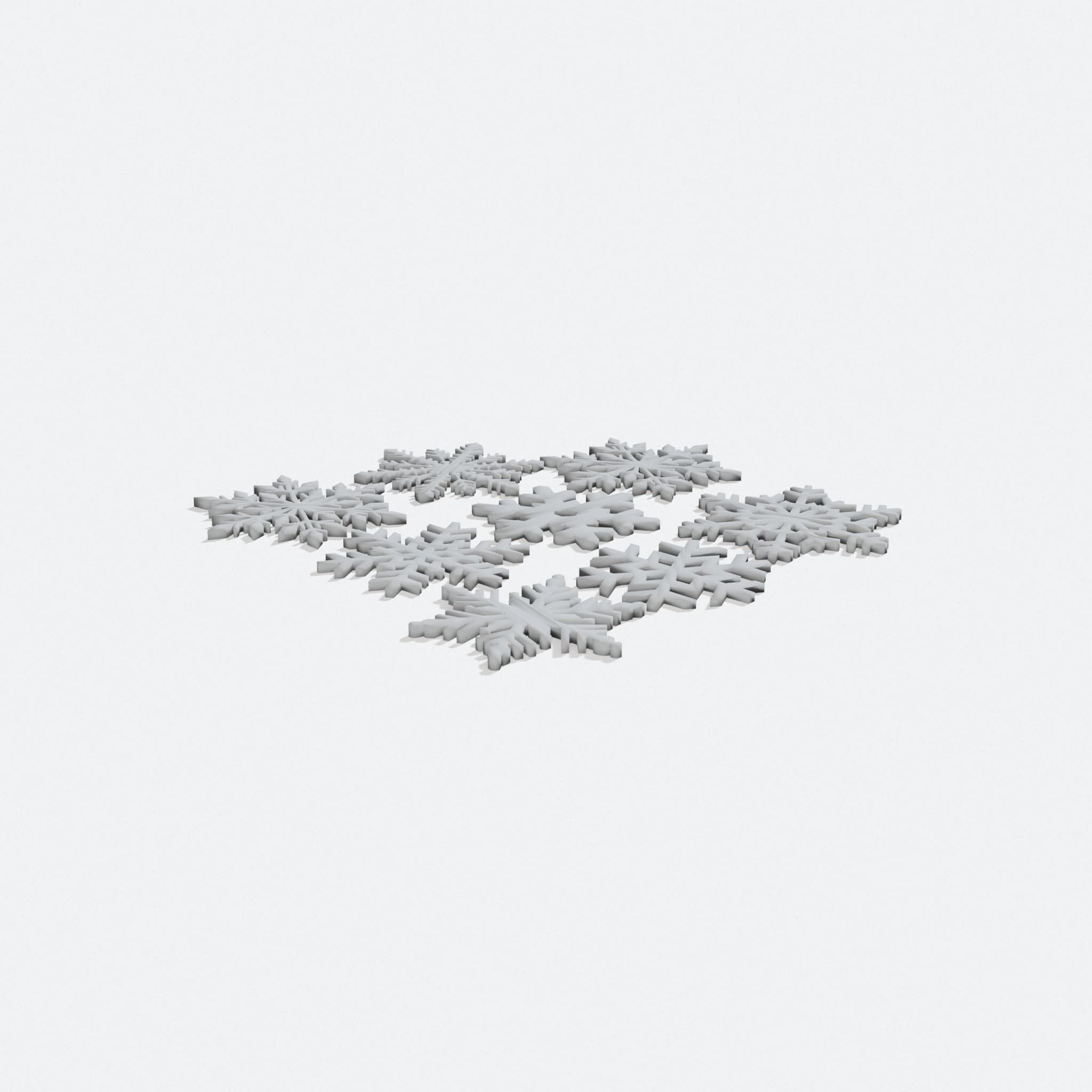 Christmas Snowflake Wall Art Set, 2D Holiday Decor