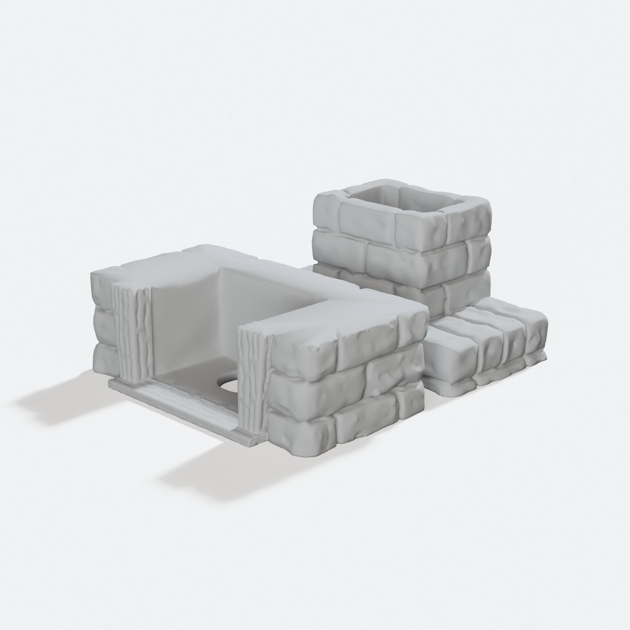 Stone Fireplace Terrain, Tabletop Camp and Tavern Piece