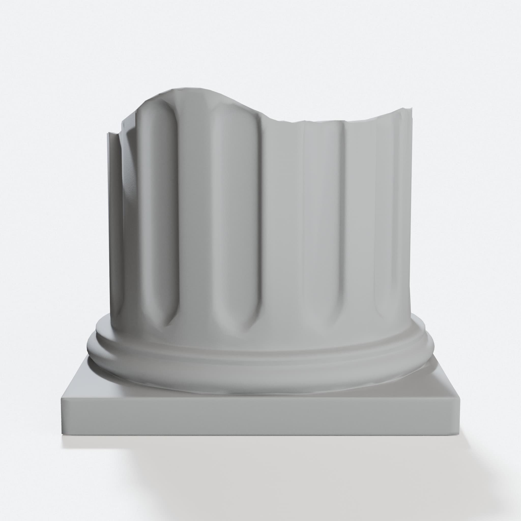 Broken Column 3D Printed Flower Pot for Small Plants