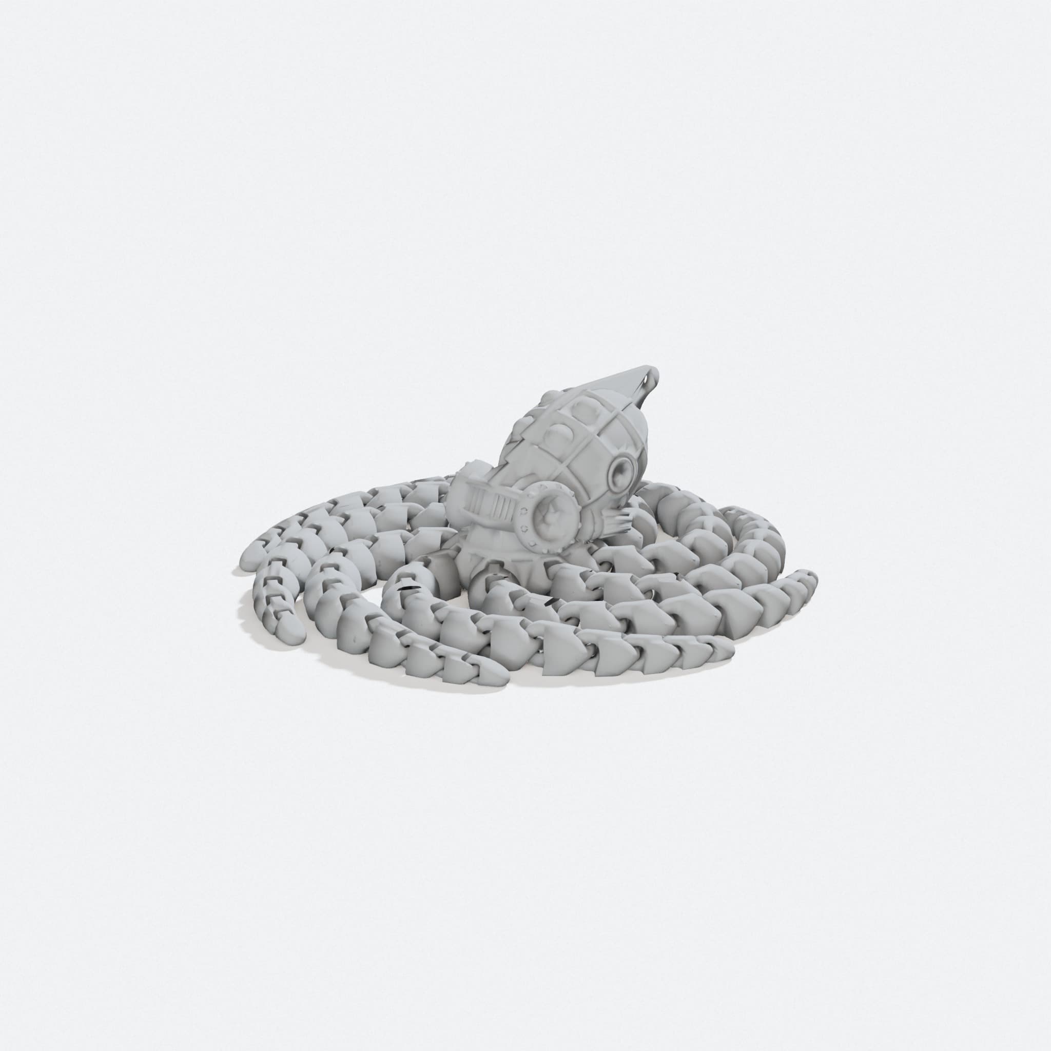 Steampunk Octopus 3D Printed Home Decor with Spiral Tentacles