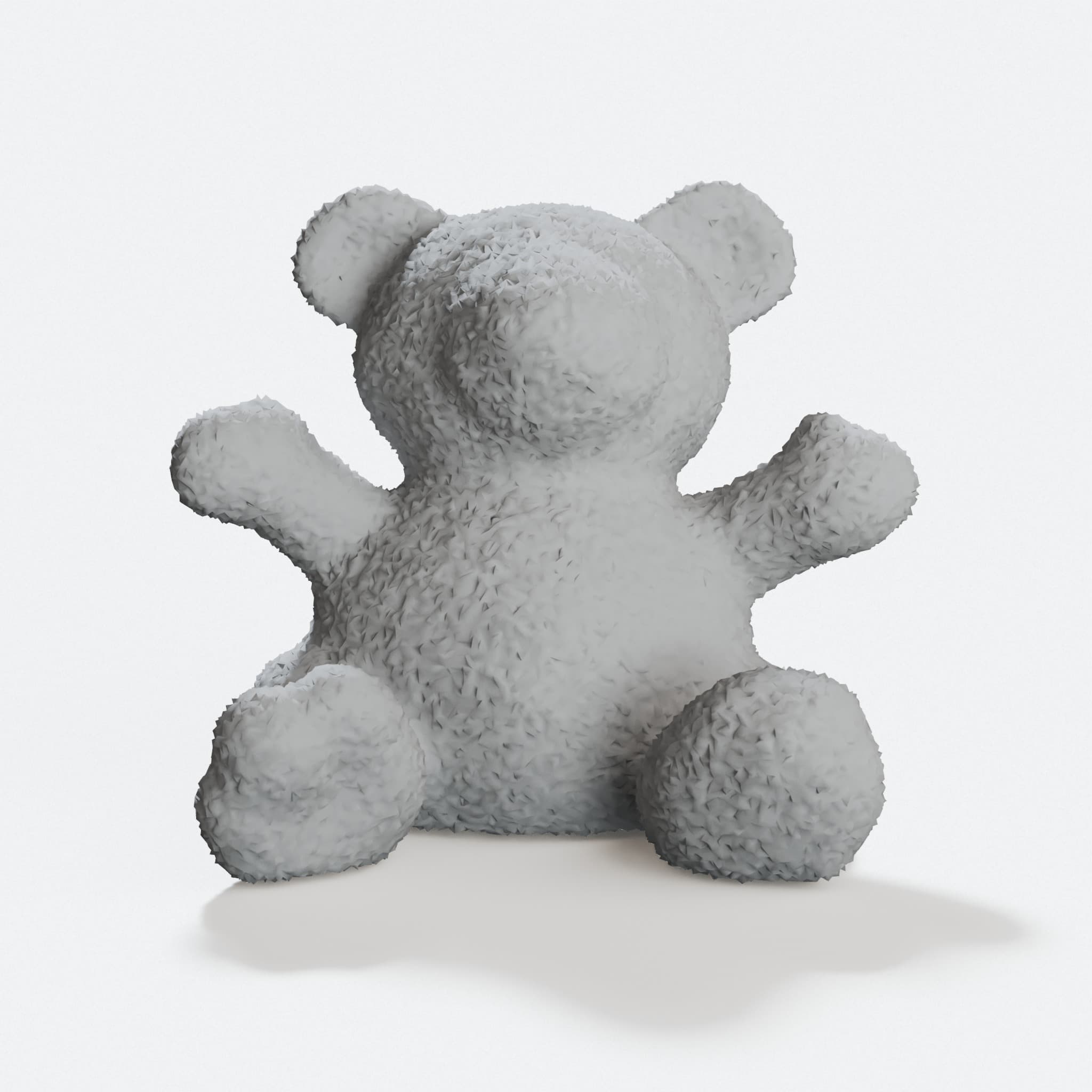 Fuzzy Bear 3D Printed Toy Figure – High-Resolution STL File