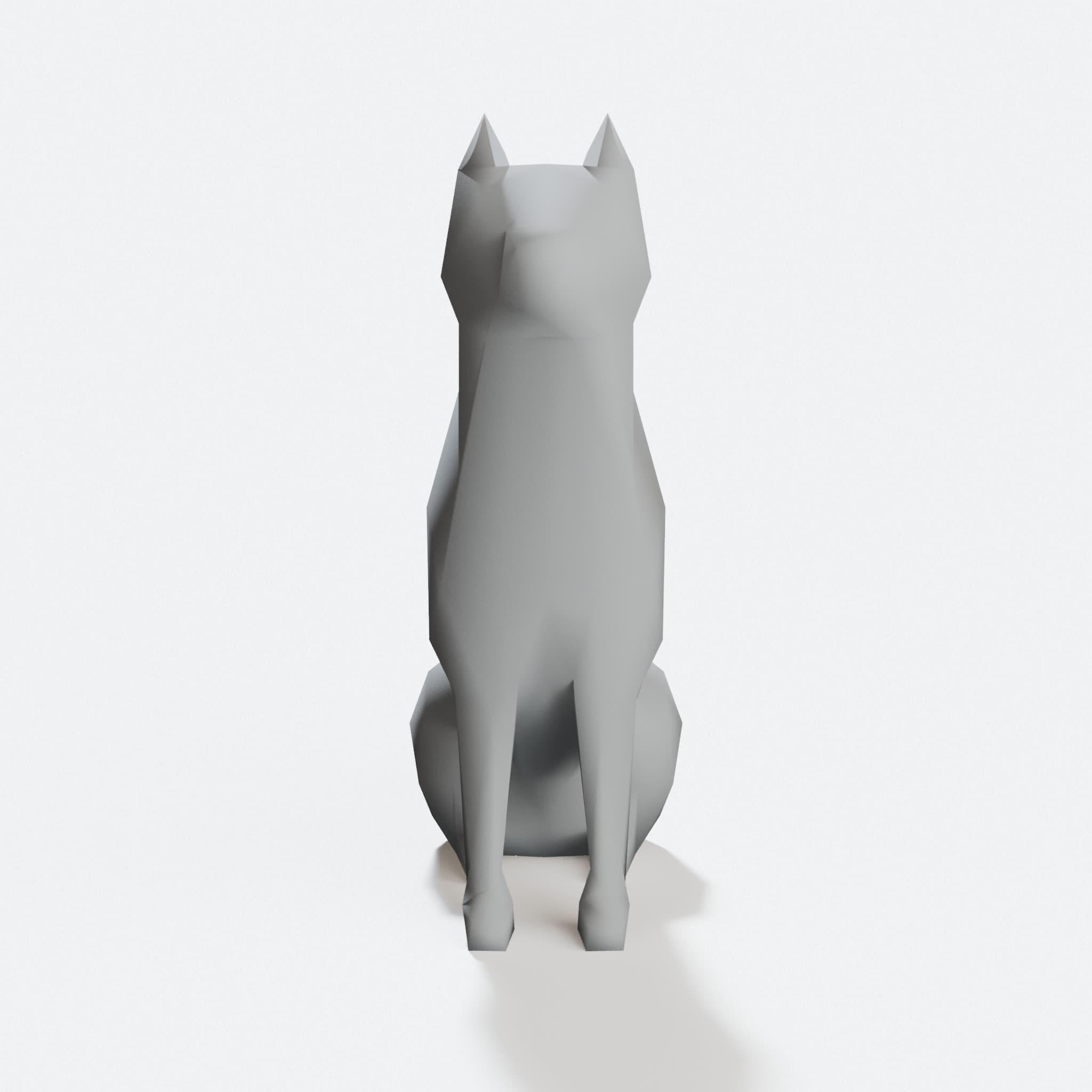 Low Poly Akita 3D Printed Toy Dog Figurine