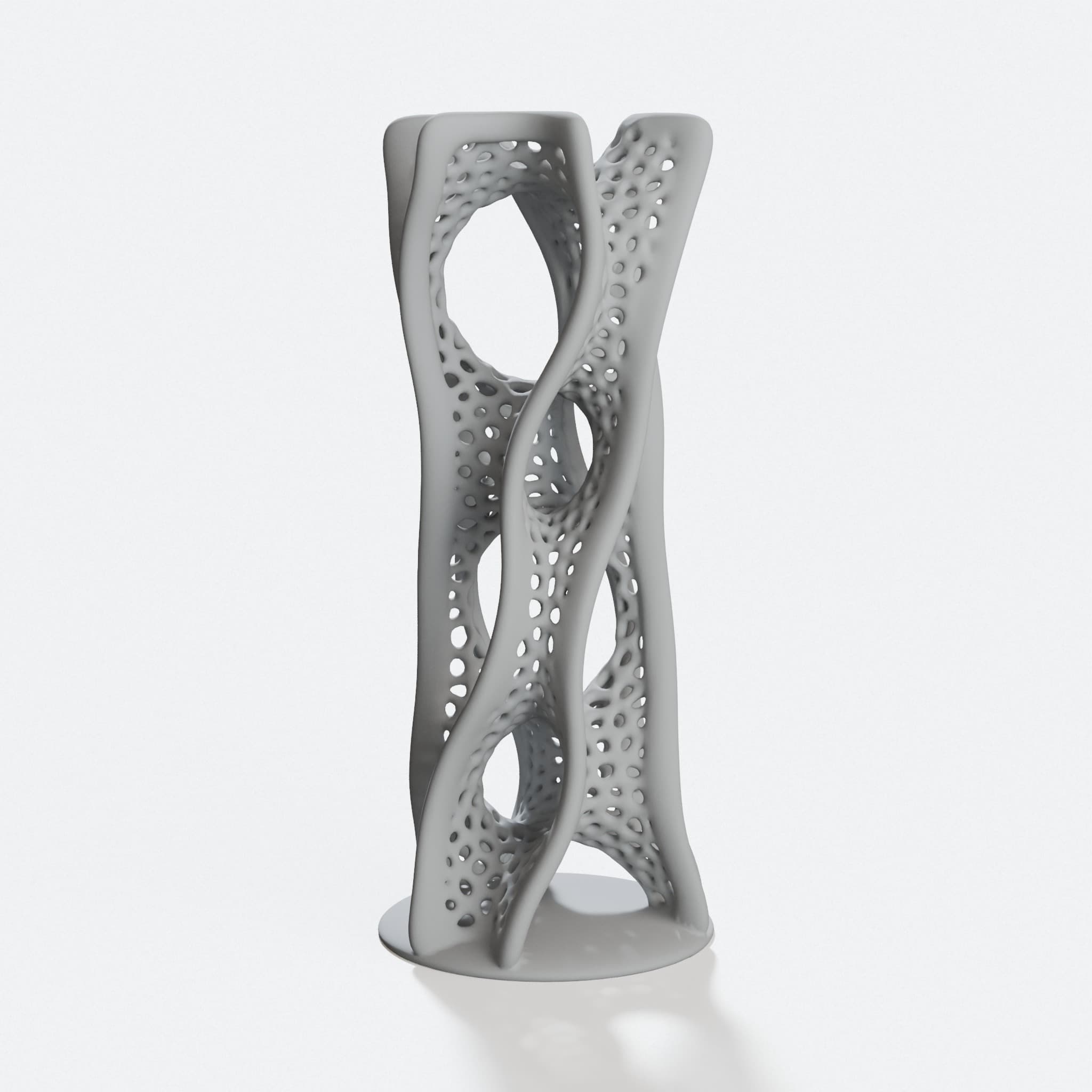 Voronoi Tower Sculpture - Geometric 3D Art Print