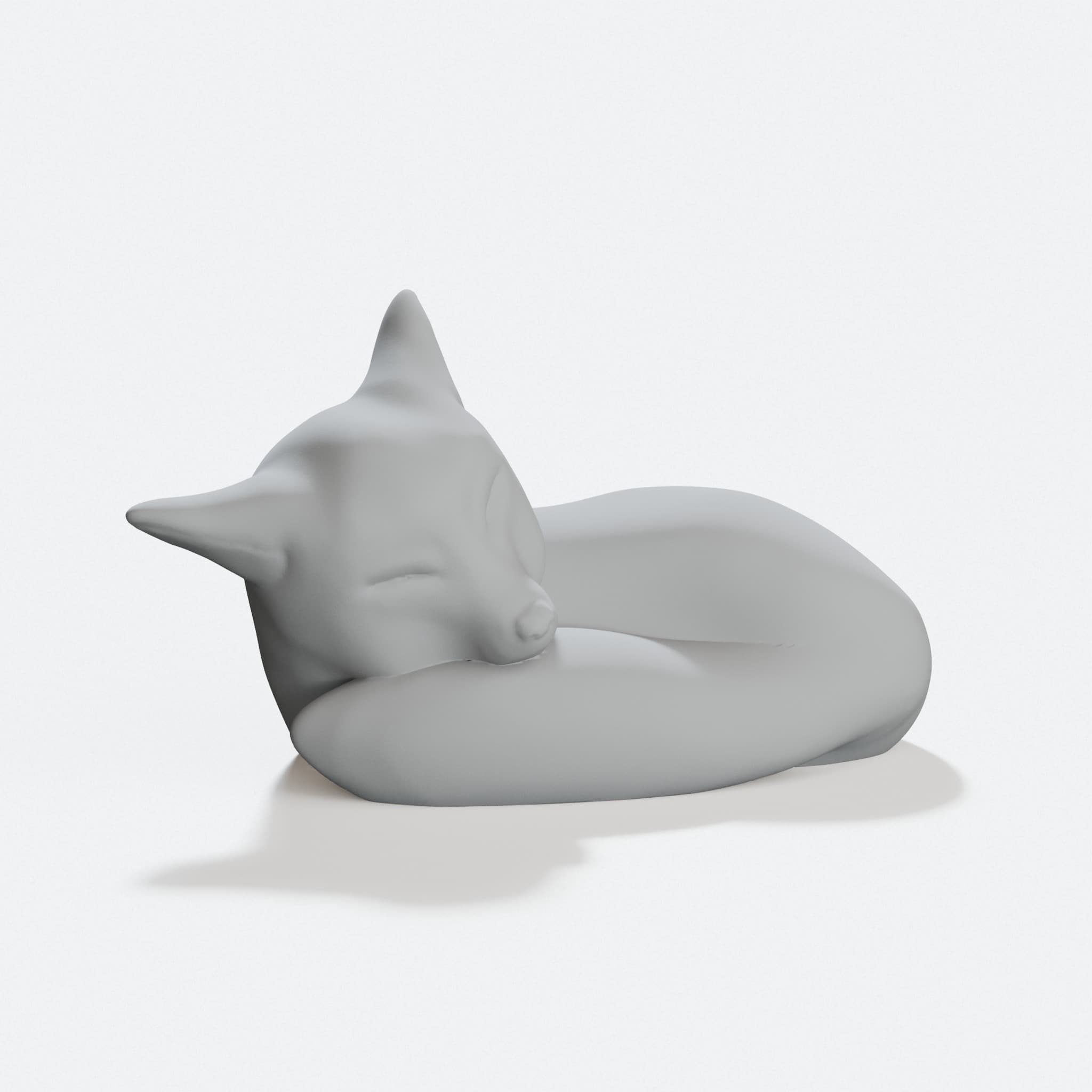 Little Cute Sleeping Fox 3D Printed Home Decor