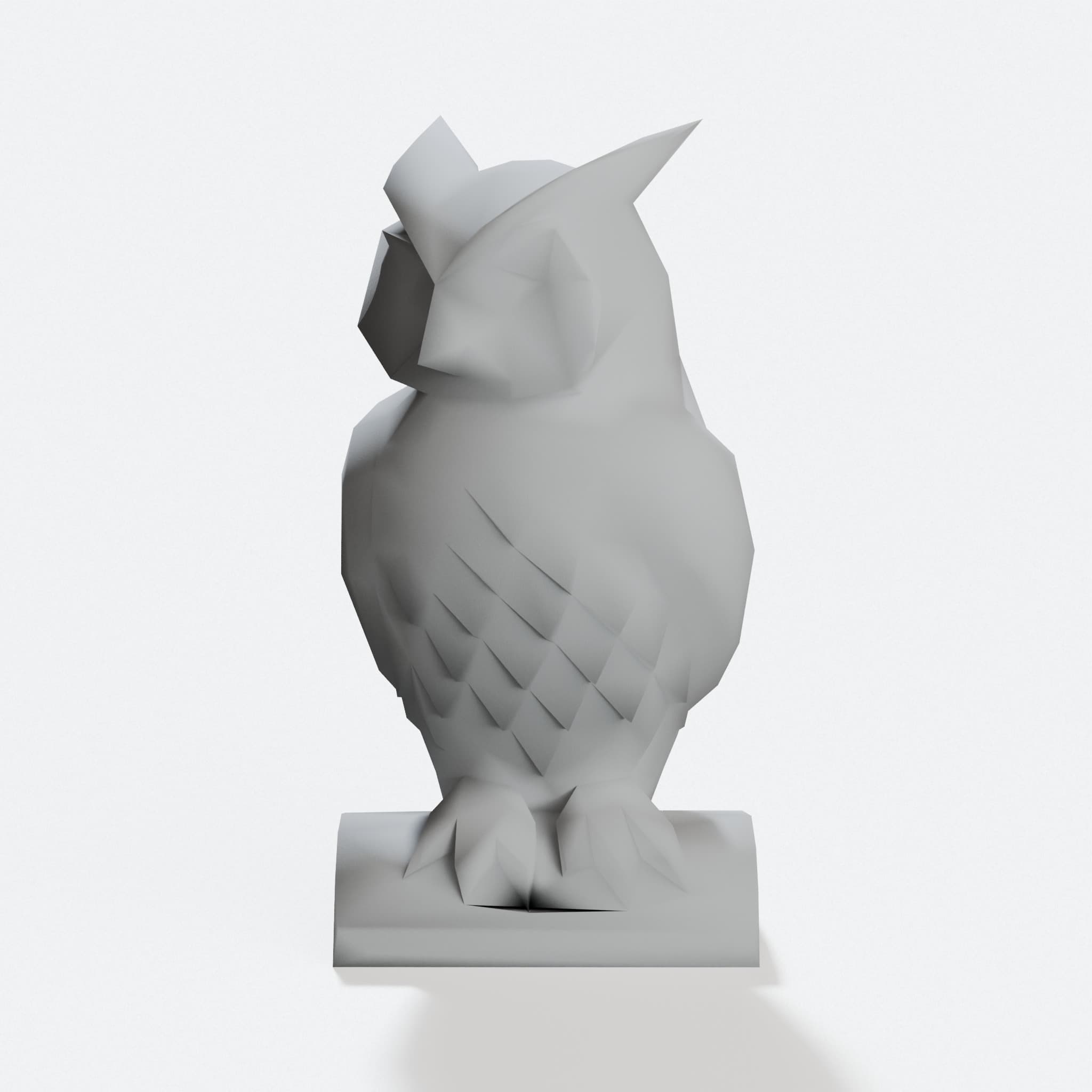Low Poly Owl 3D Printed Home Decor Statue