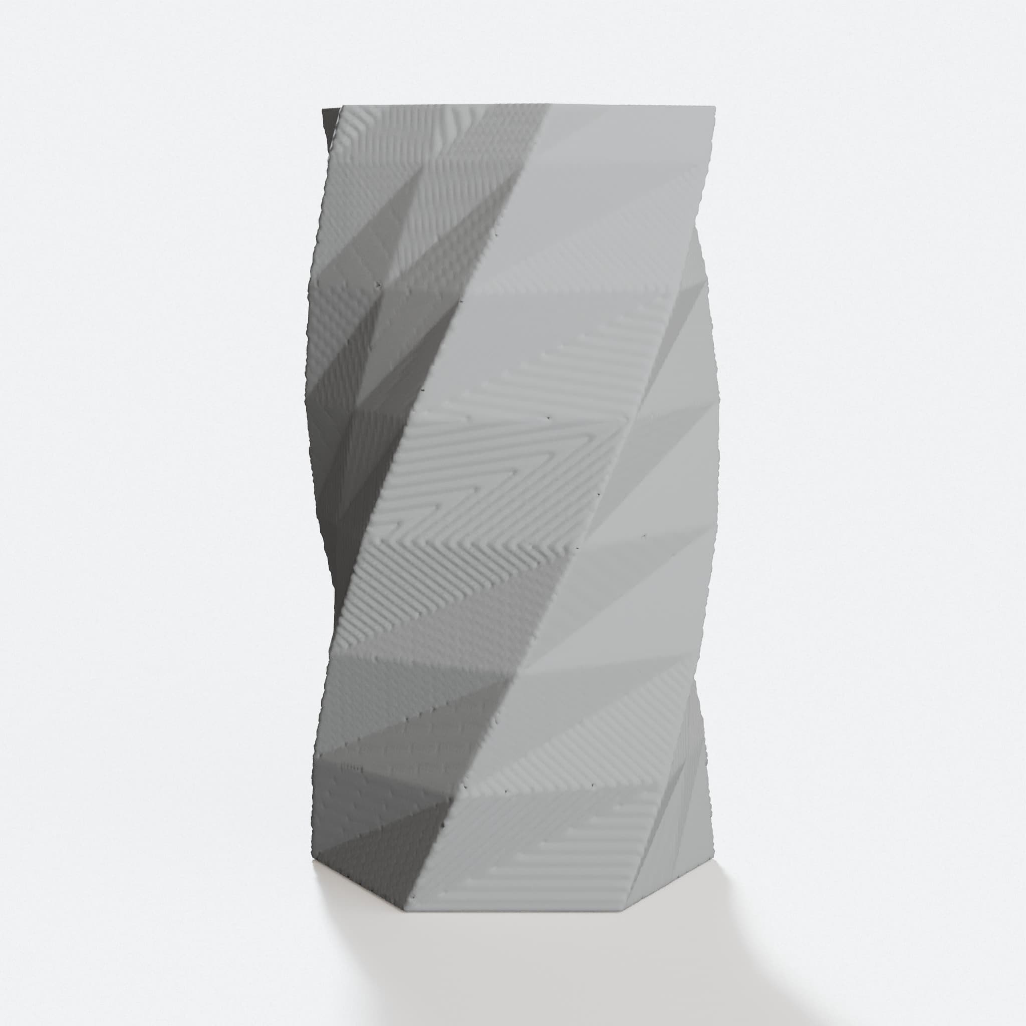Twisted 6-Sided Vase. Faceted lowpoly geometry.