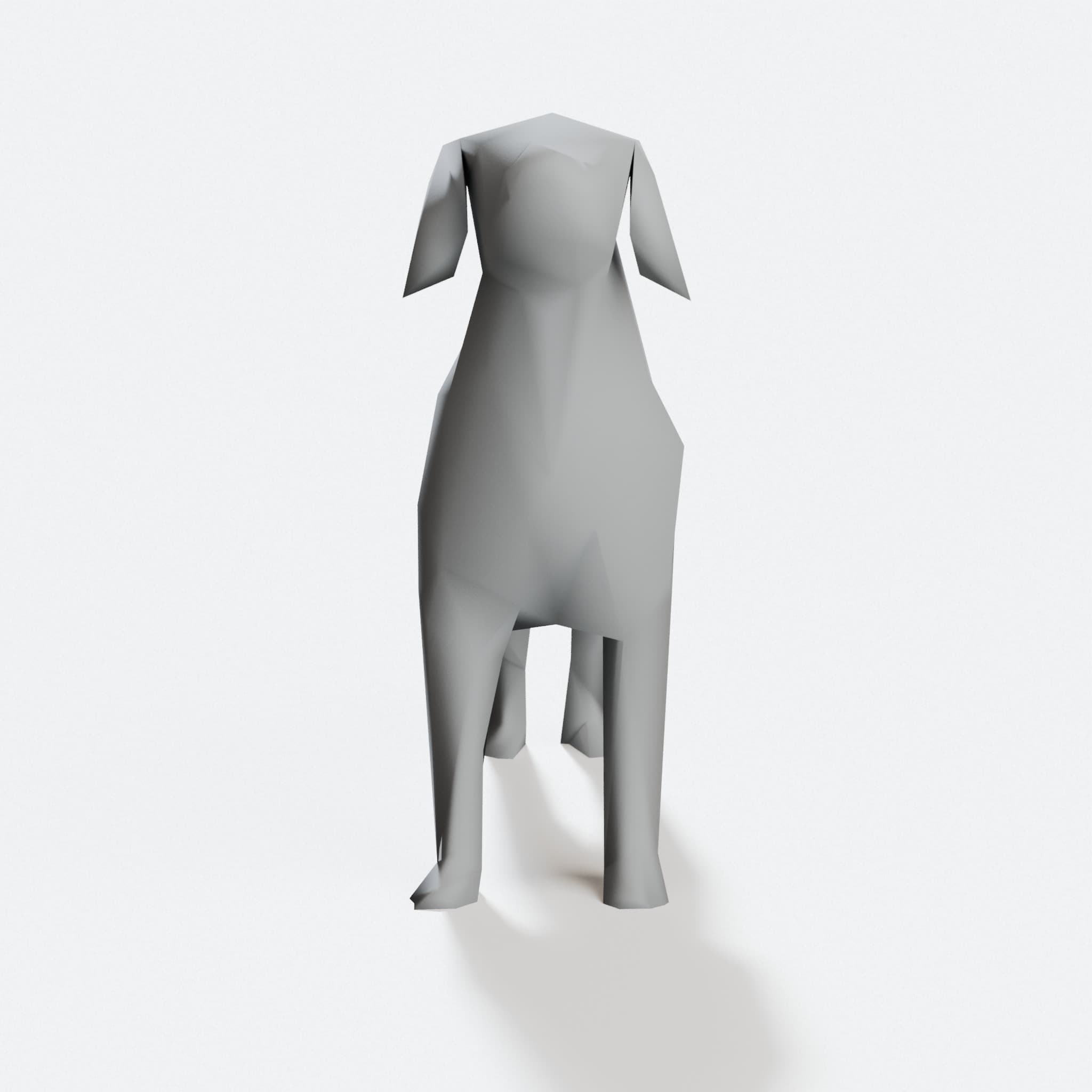 Low Poly Dog 3D Printed Home Decor Sculpture