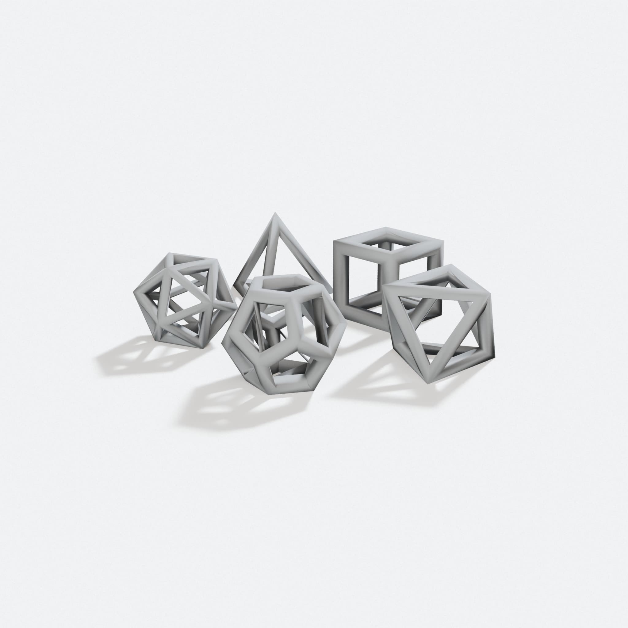 Customizable Sacred Geometry Polyhedra 3D Printed Wall Art