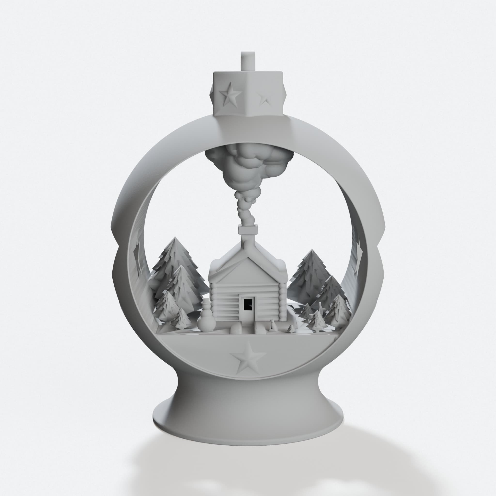 Snowglobe Votive Ornament - 3D Printed Tea Light Holder