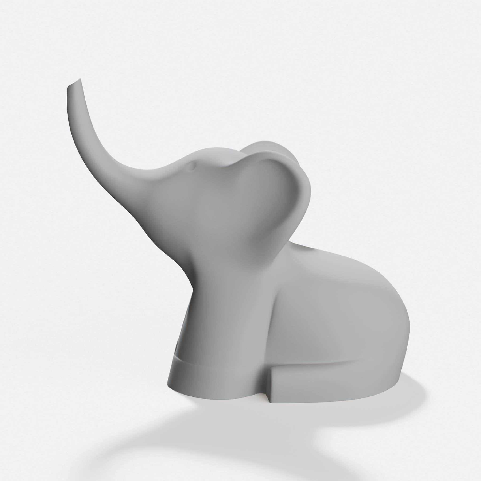 Elephant Figurine - 3D Printed Home Decor Sculpture