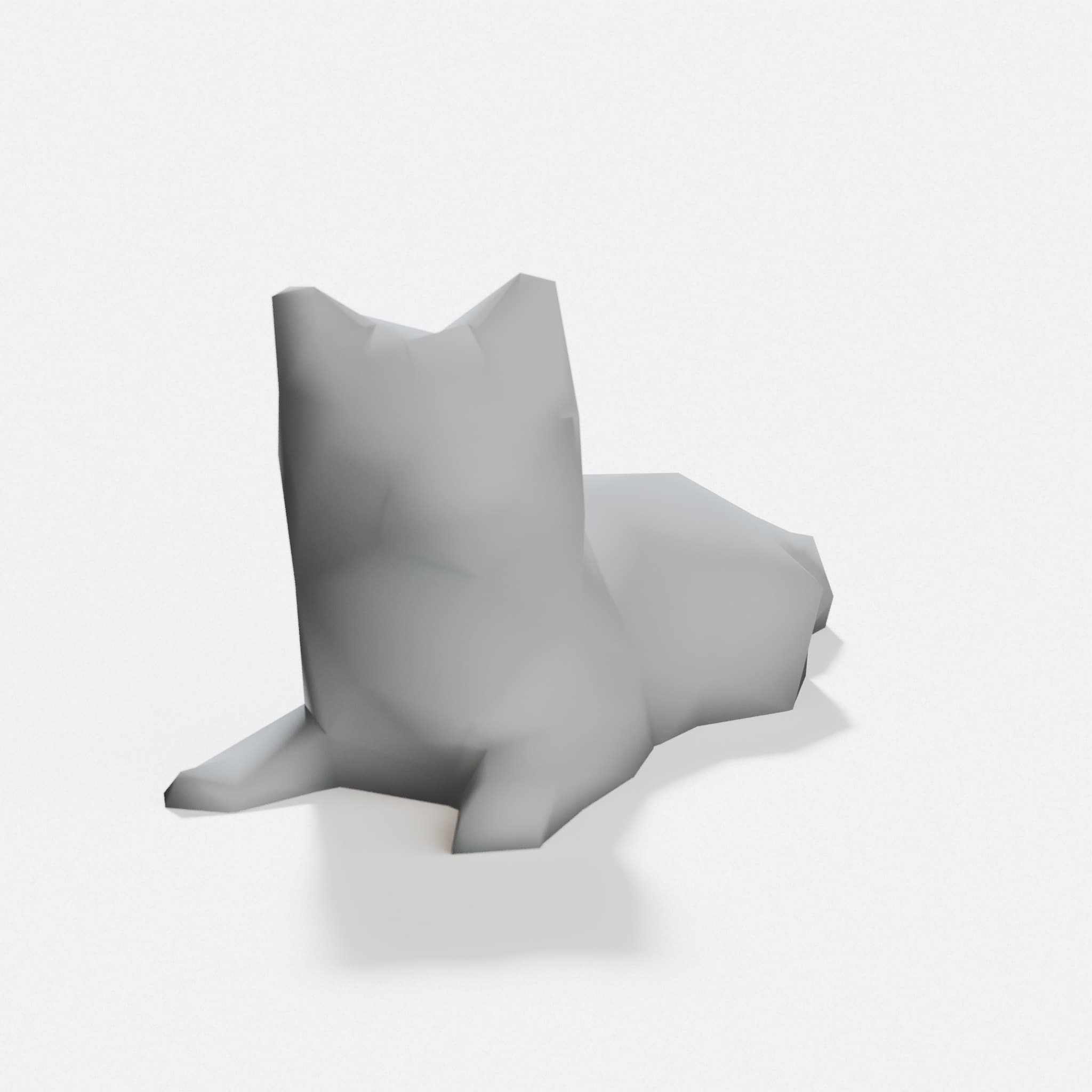 Low Poly Cat Statue – 3D Printed Home Decor