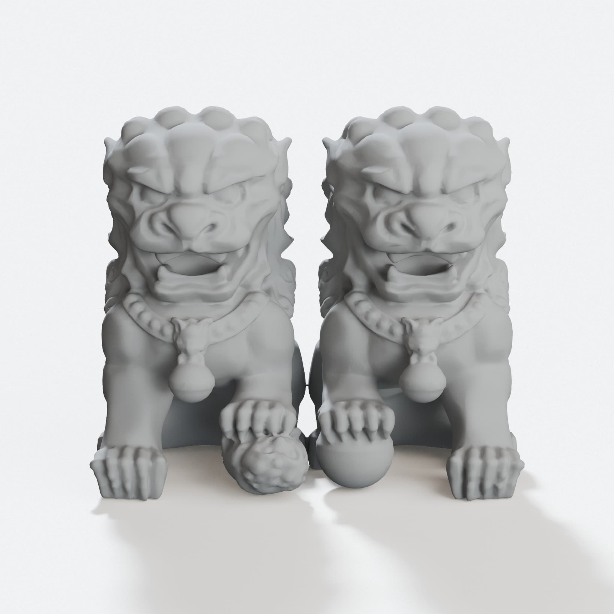 Chinese Guardian Lions 3D Printable Ornament