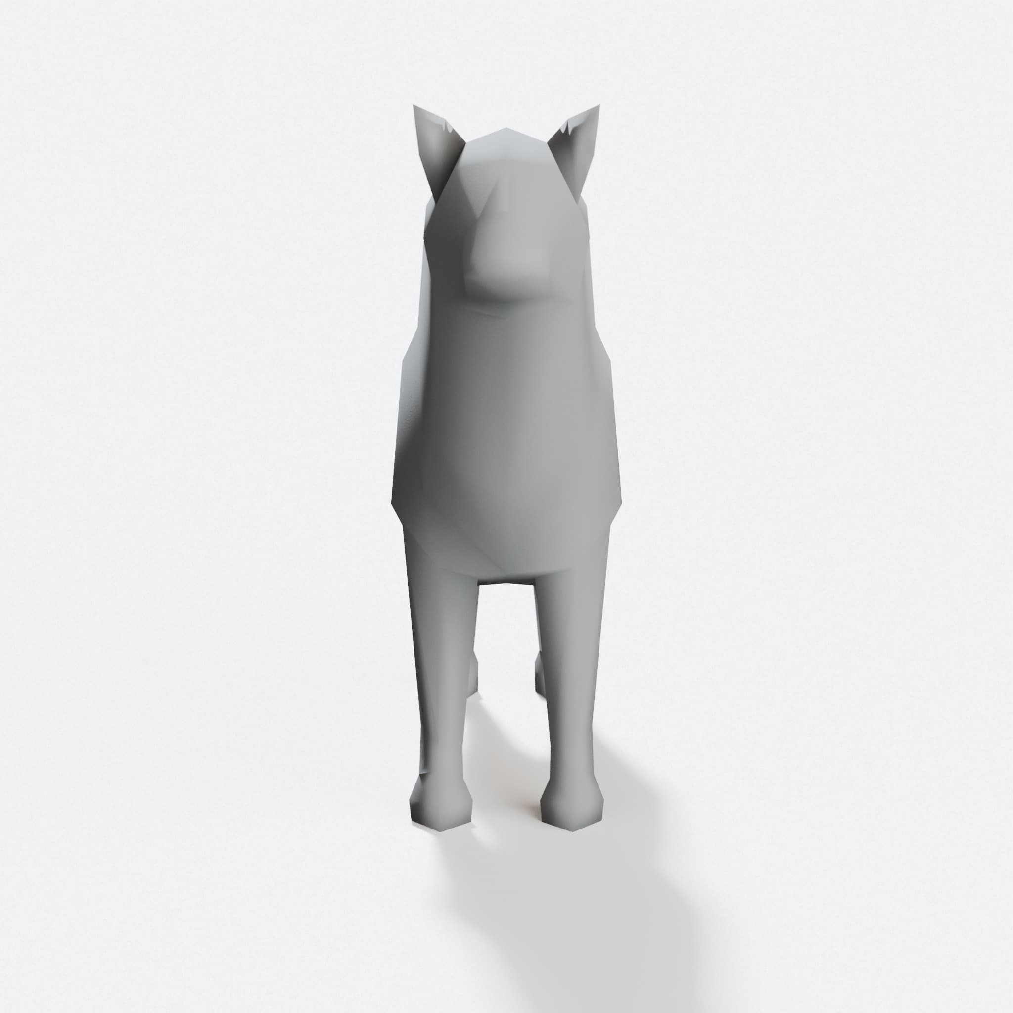 Low Poly Doge Figure, Shiba Inu Geometric Decor