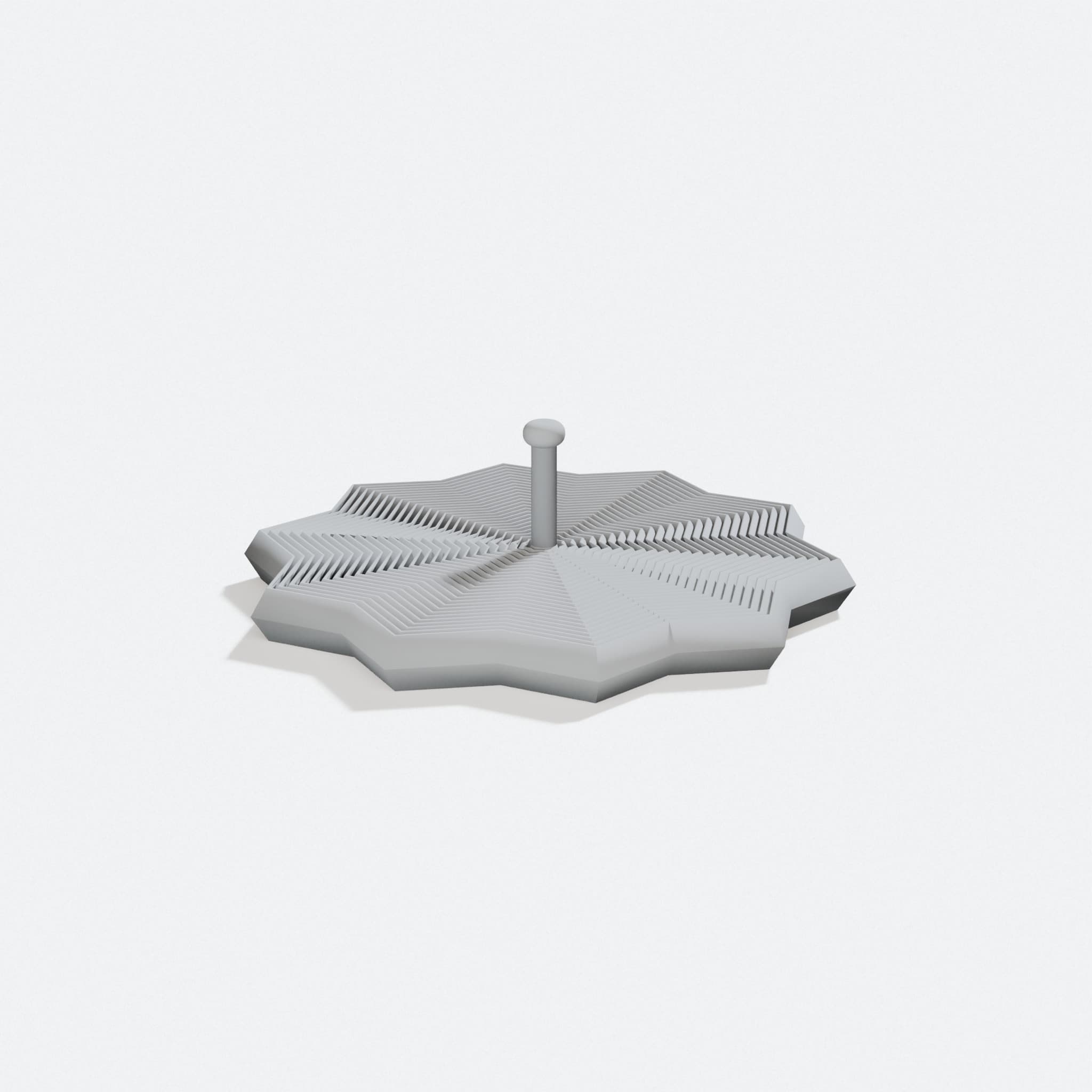Fractal Fidget Star with Short Handle - 3D Printed Fidget Toy