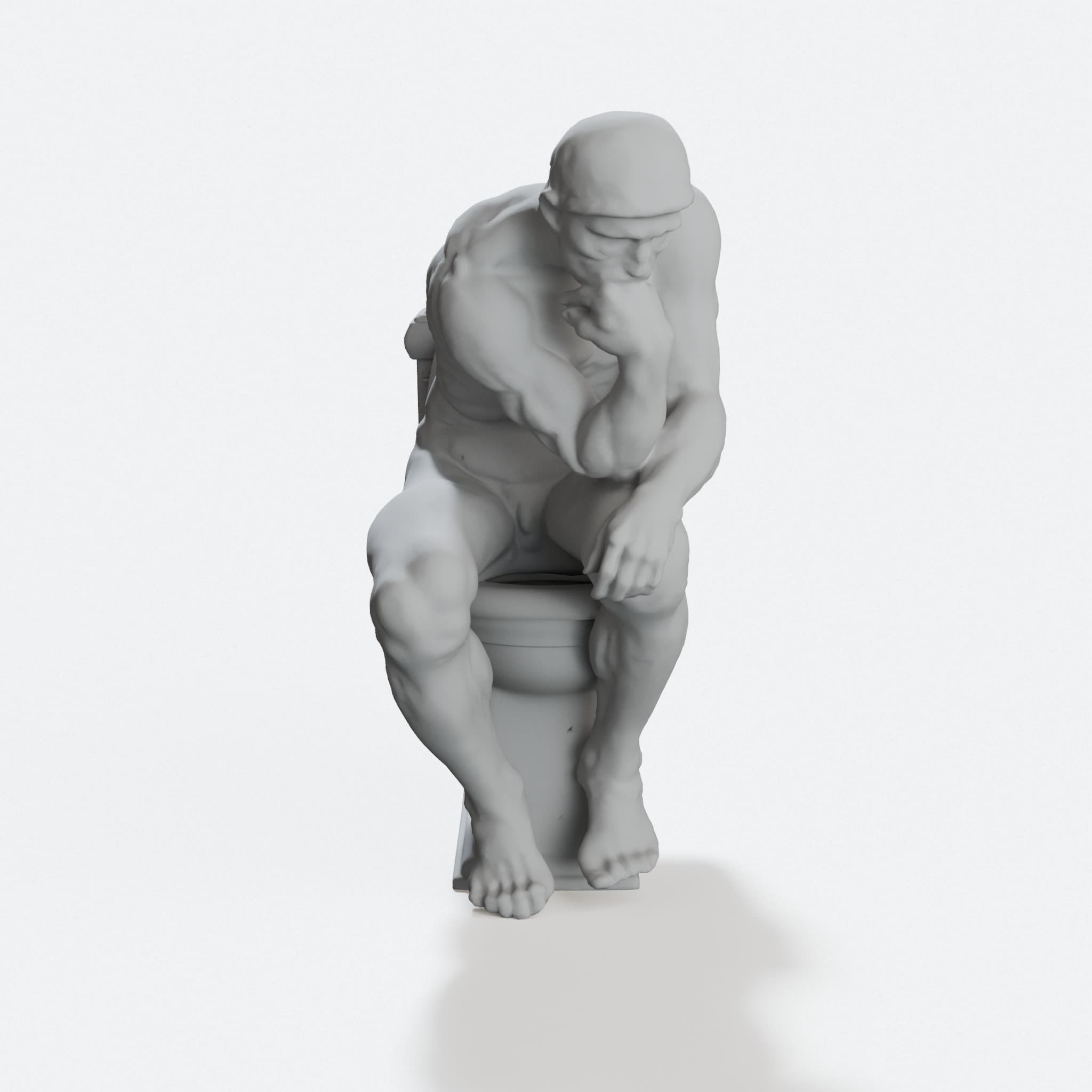 Thinker on the Toilet 3D Printed Home Decor Statue