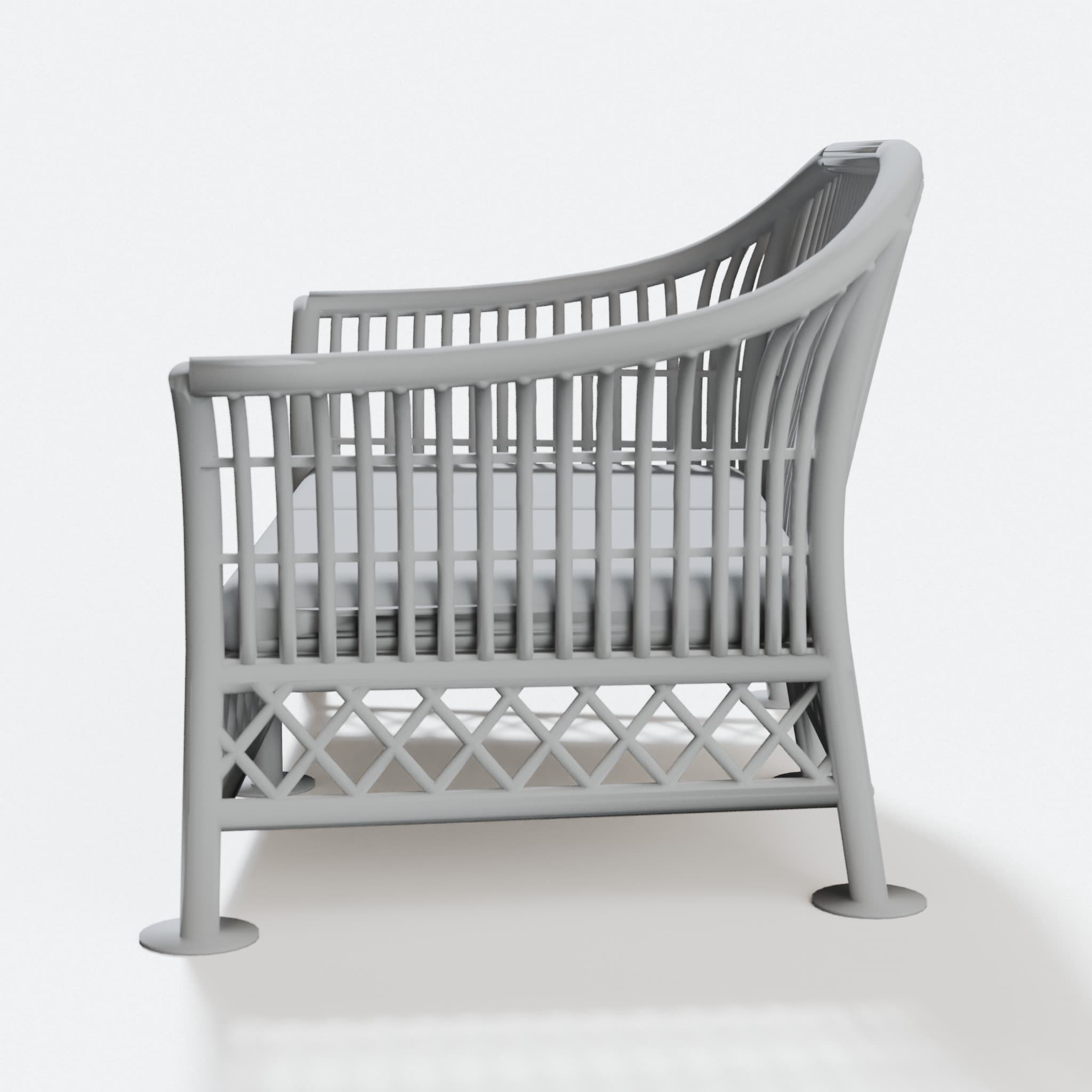 1:24 Scale Wicker Furniture Set – 3D Printed Miniature Decor