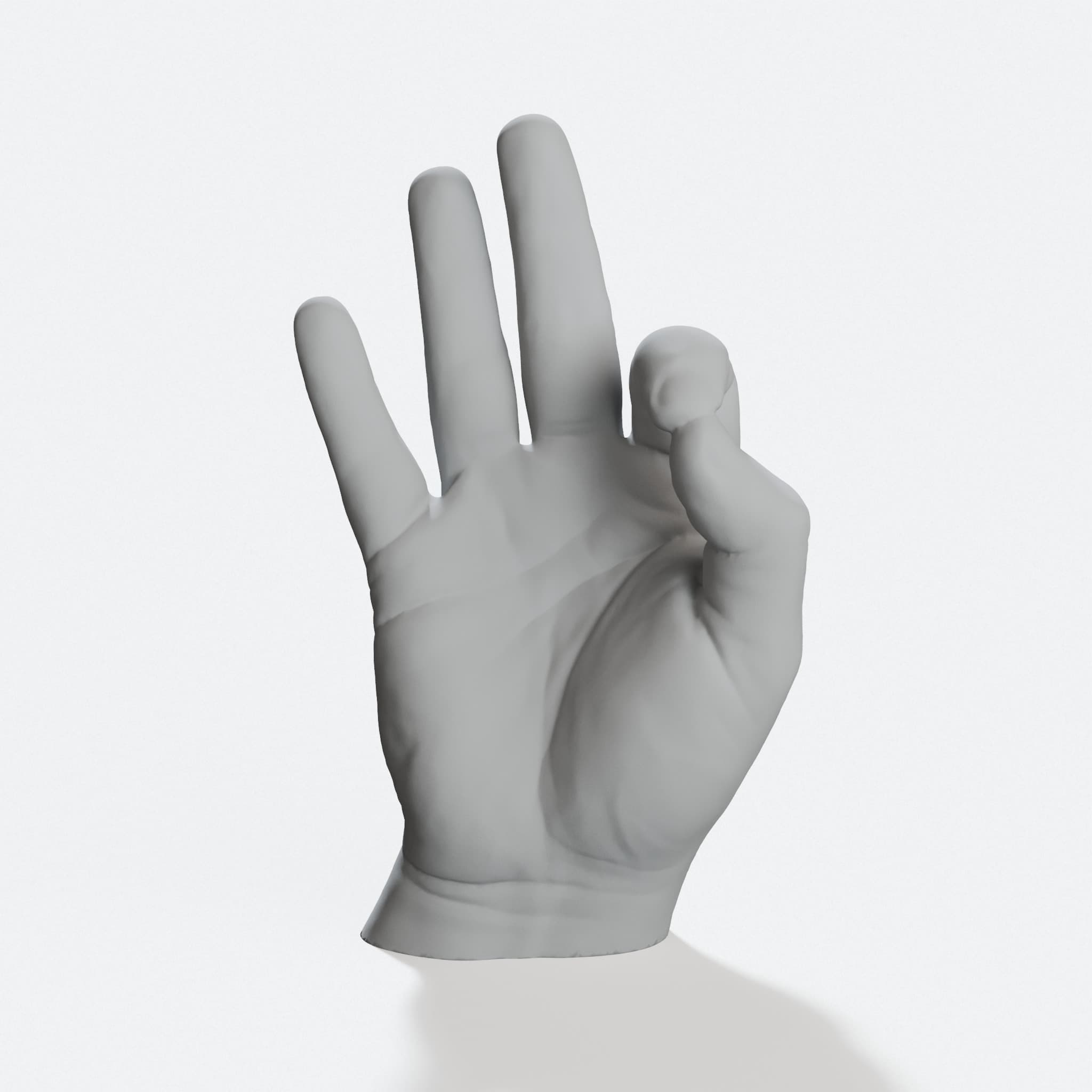 A-OK Hand Gesture 3D Printed Home Decor Sculpture
