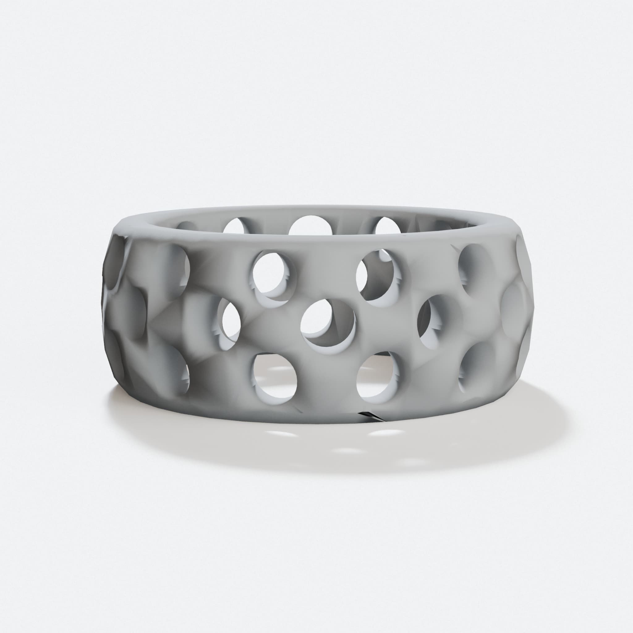 Ring - Holes 3D Printed Wearable | Custom Sizing