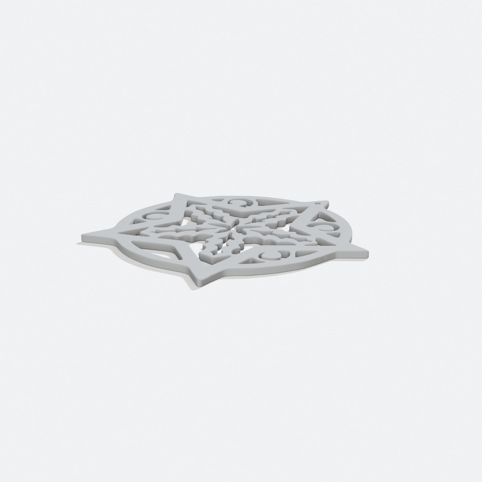 Christmas Tree Ornament - Star with Holly Flat