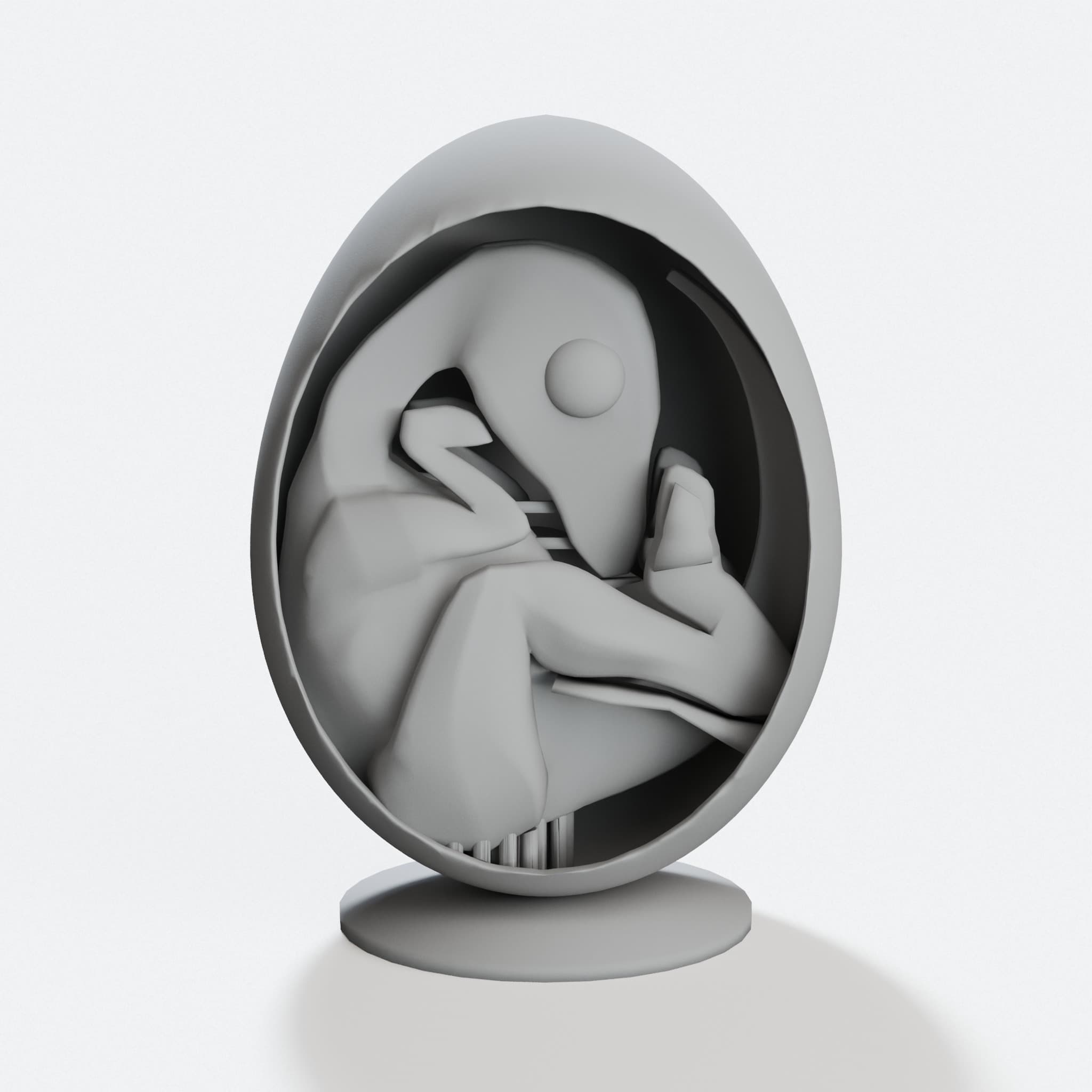 3D Printed Baby Dinosaur Egg Ornament