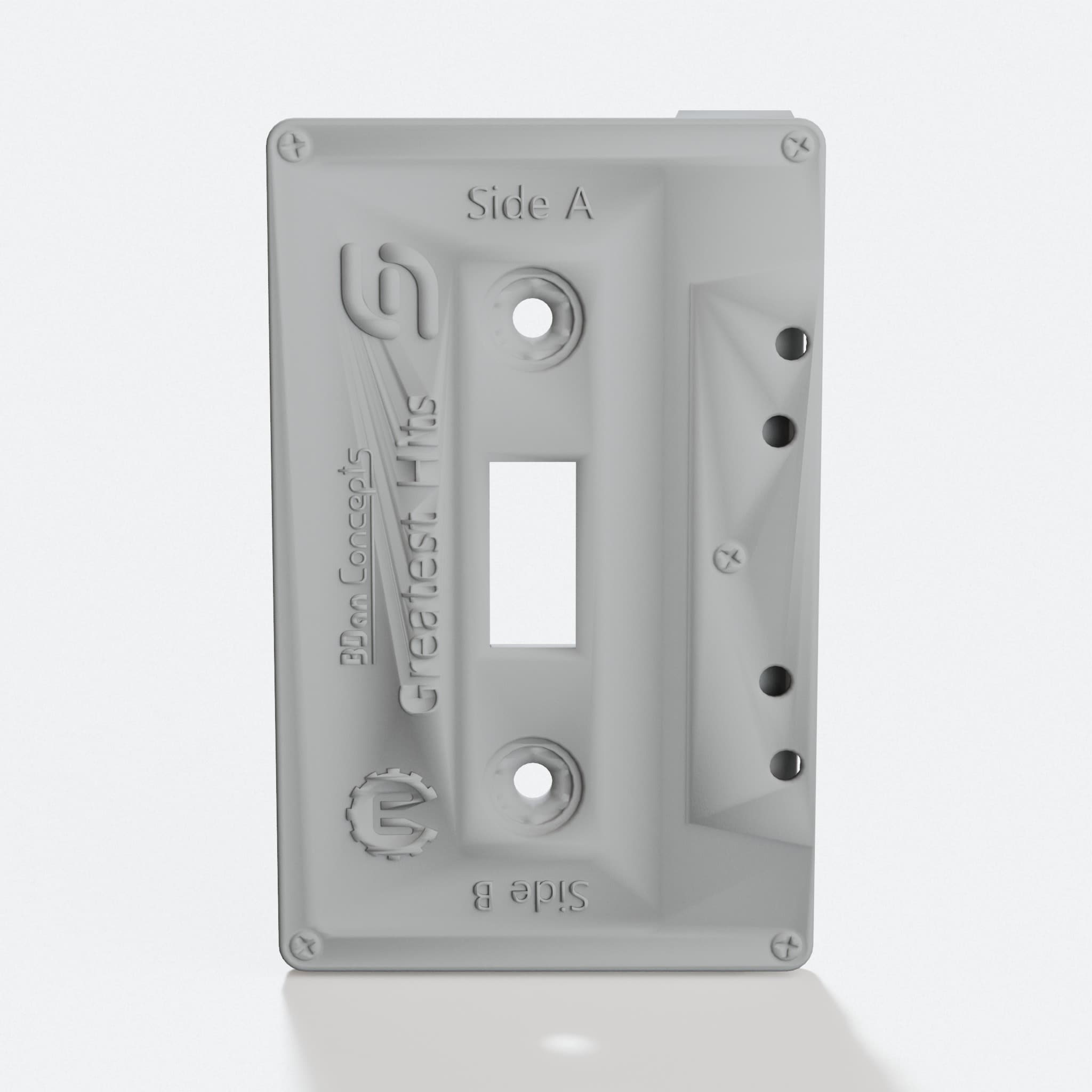 3D Printed Cassette Light Switch Plate, Retro Home Decor