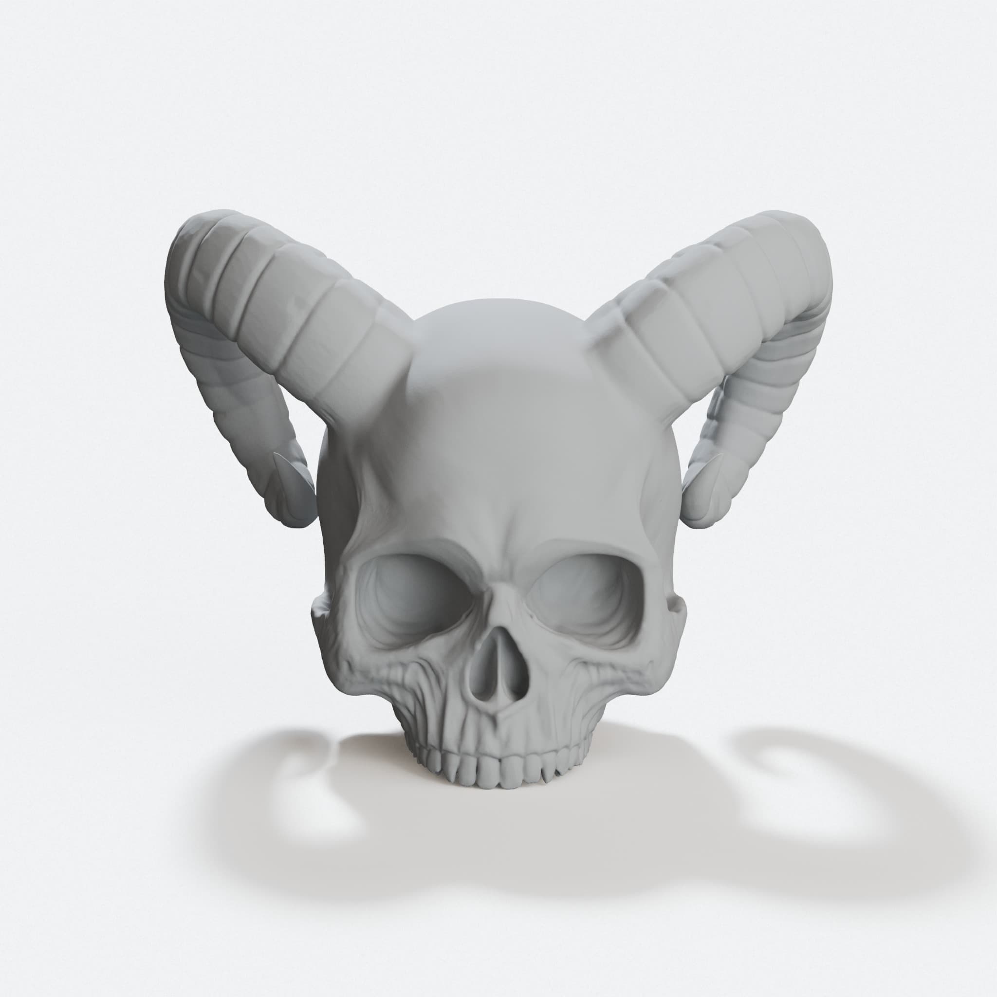 Horned Skull 3D Printed Home Decor