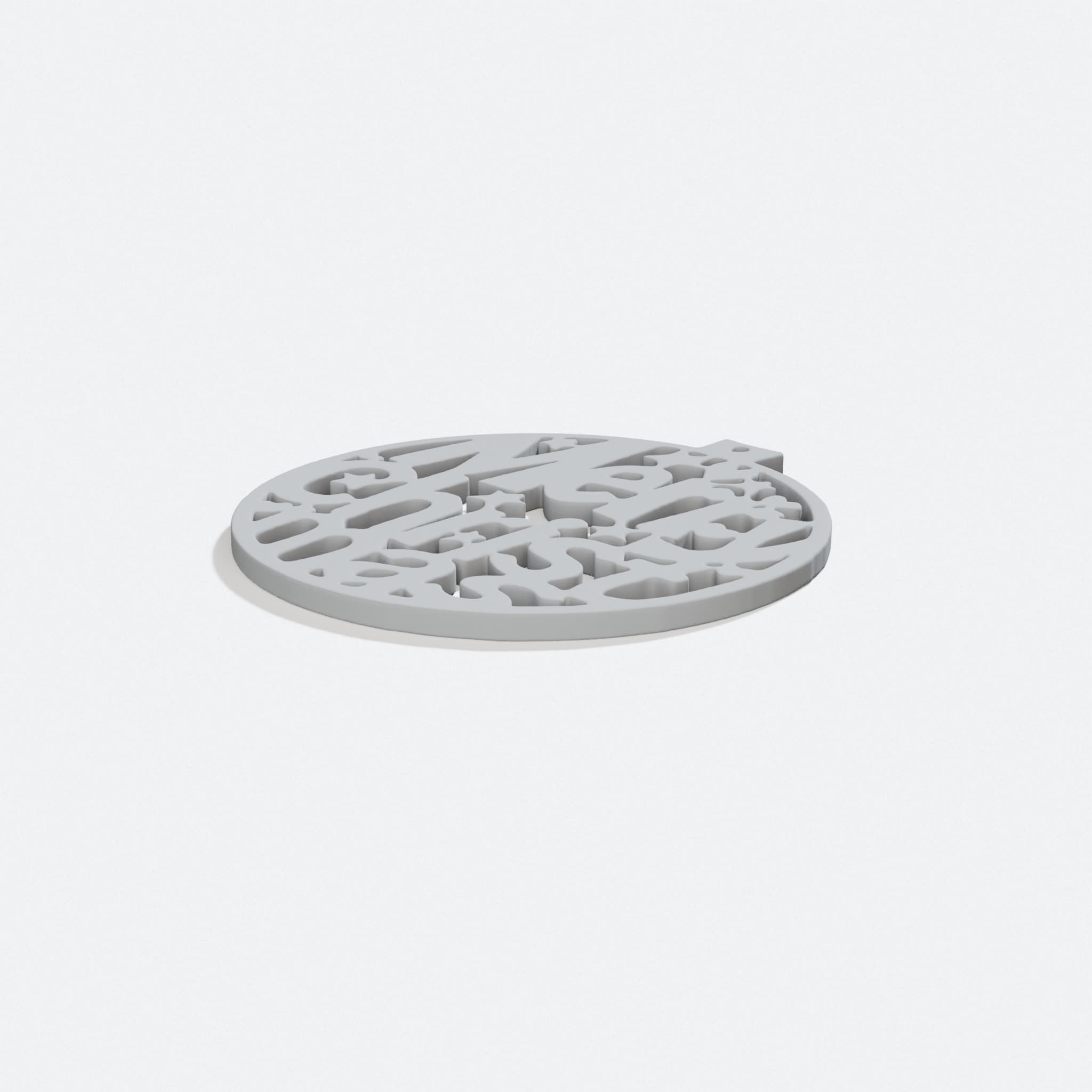 3D Printed Christmas Ornament, Merry Christmas Flat