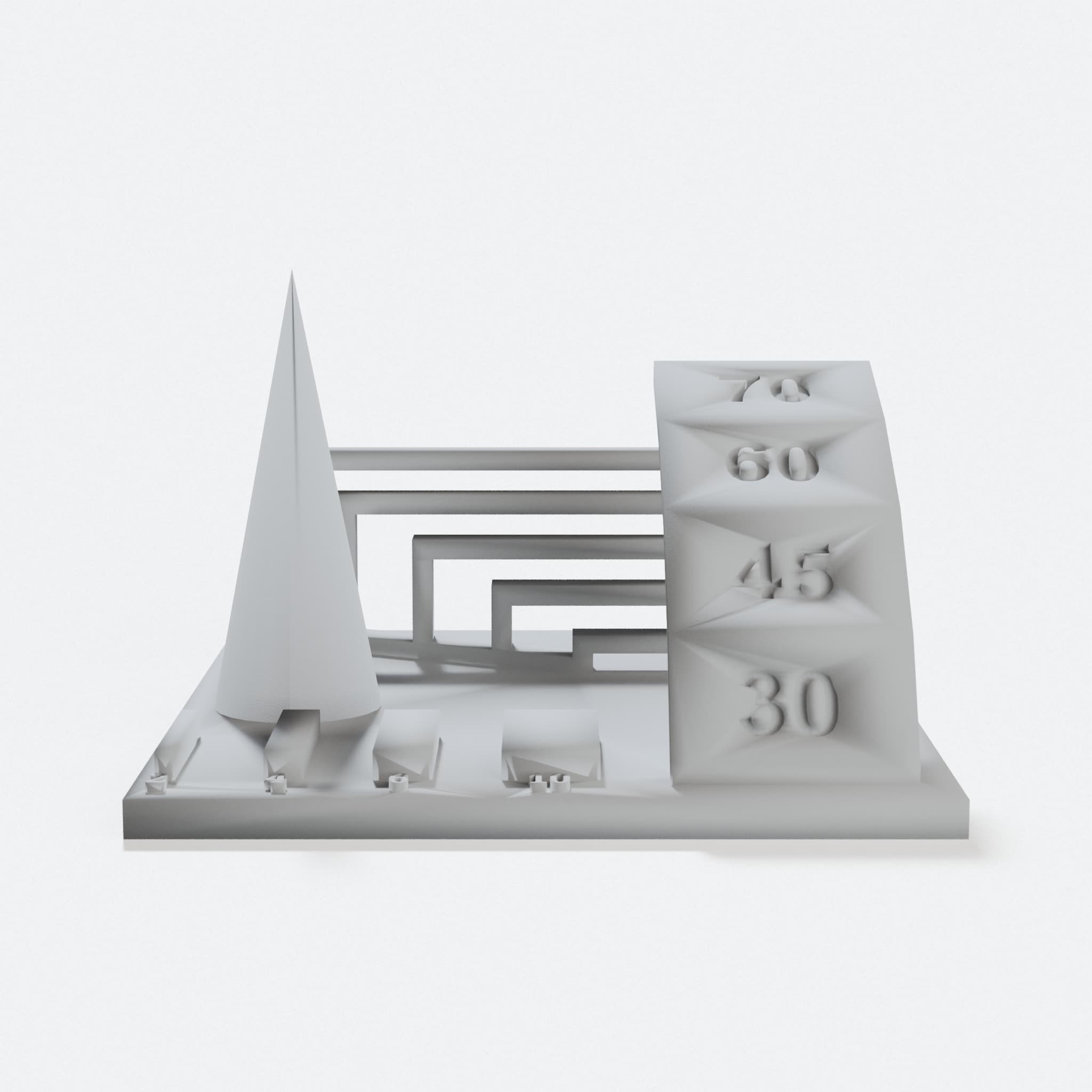 3D Printed Tech Test Block for Printer Setup