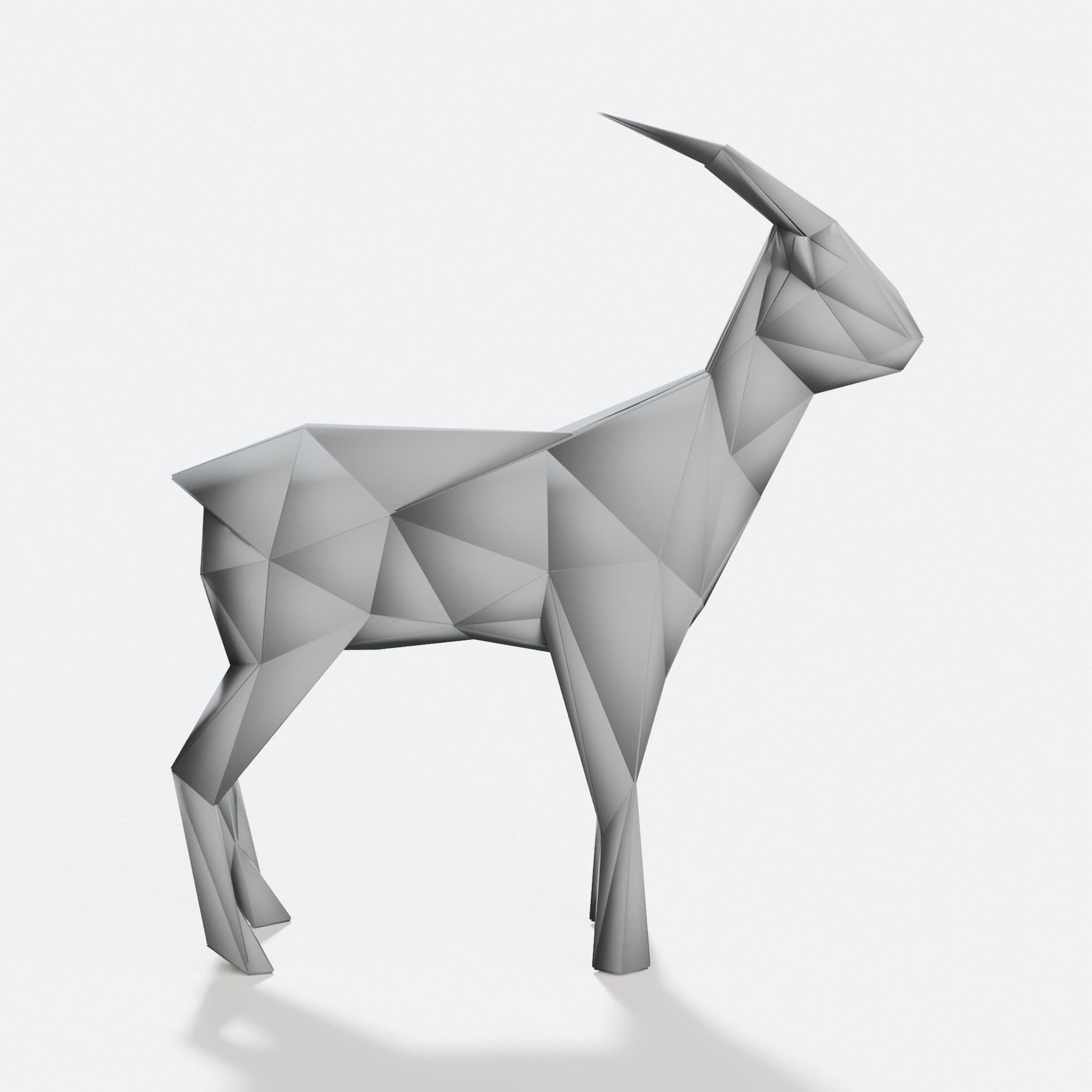 Triangulated Goat 3D Printed Ornament