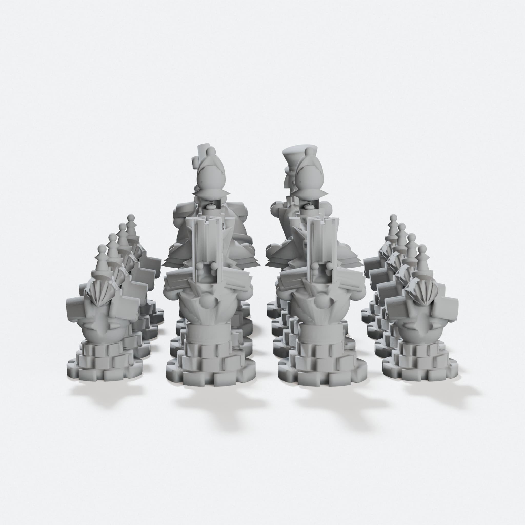 Steampunk Robot Chess Set, 3D Printed Toys