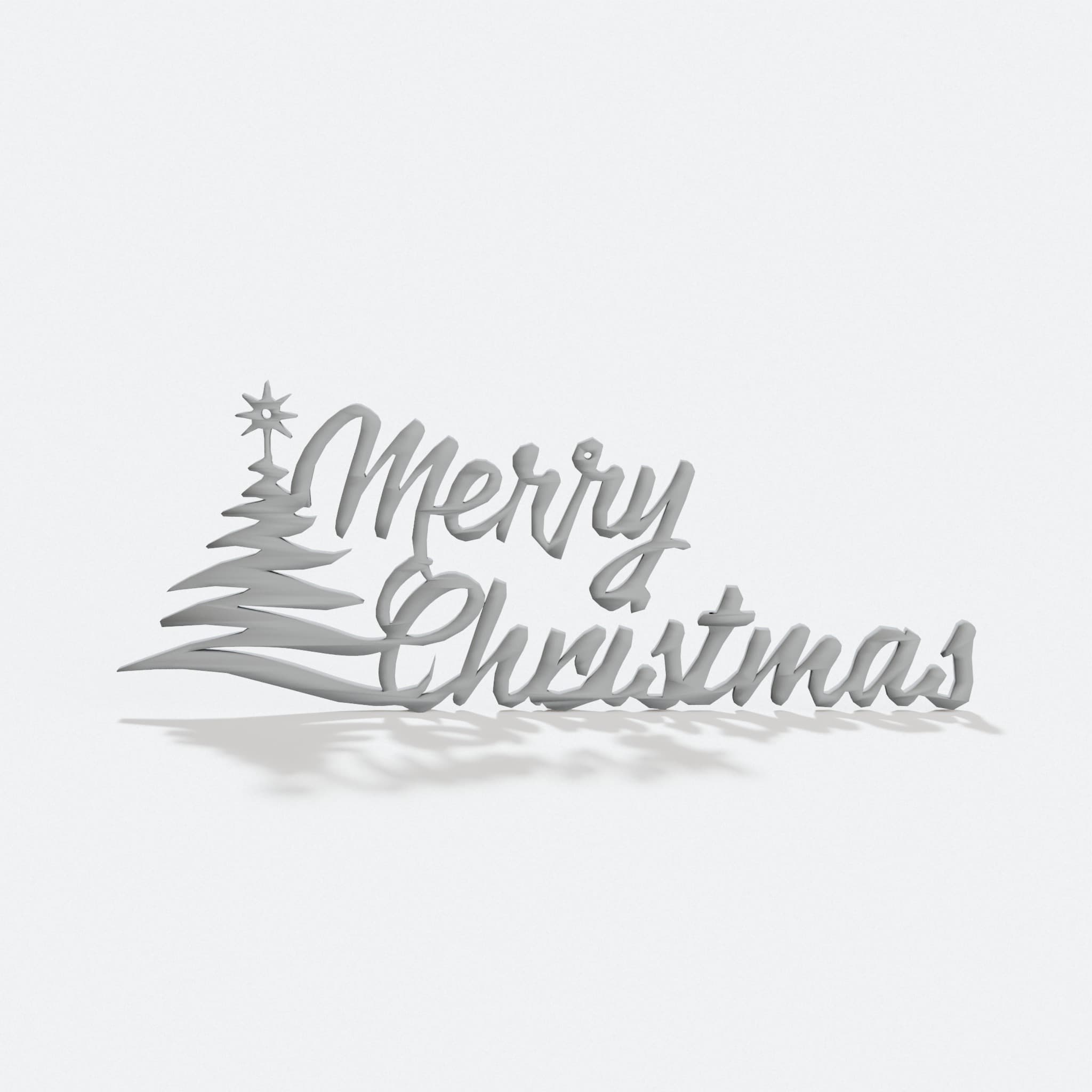 Merry Christmas 3D Printed Ornament