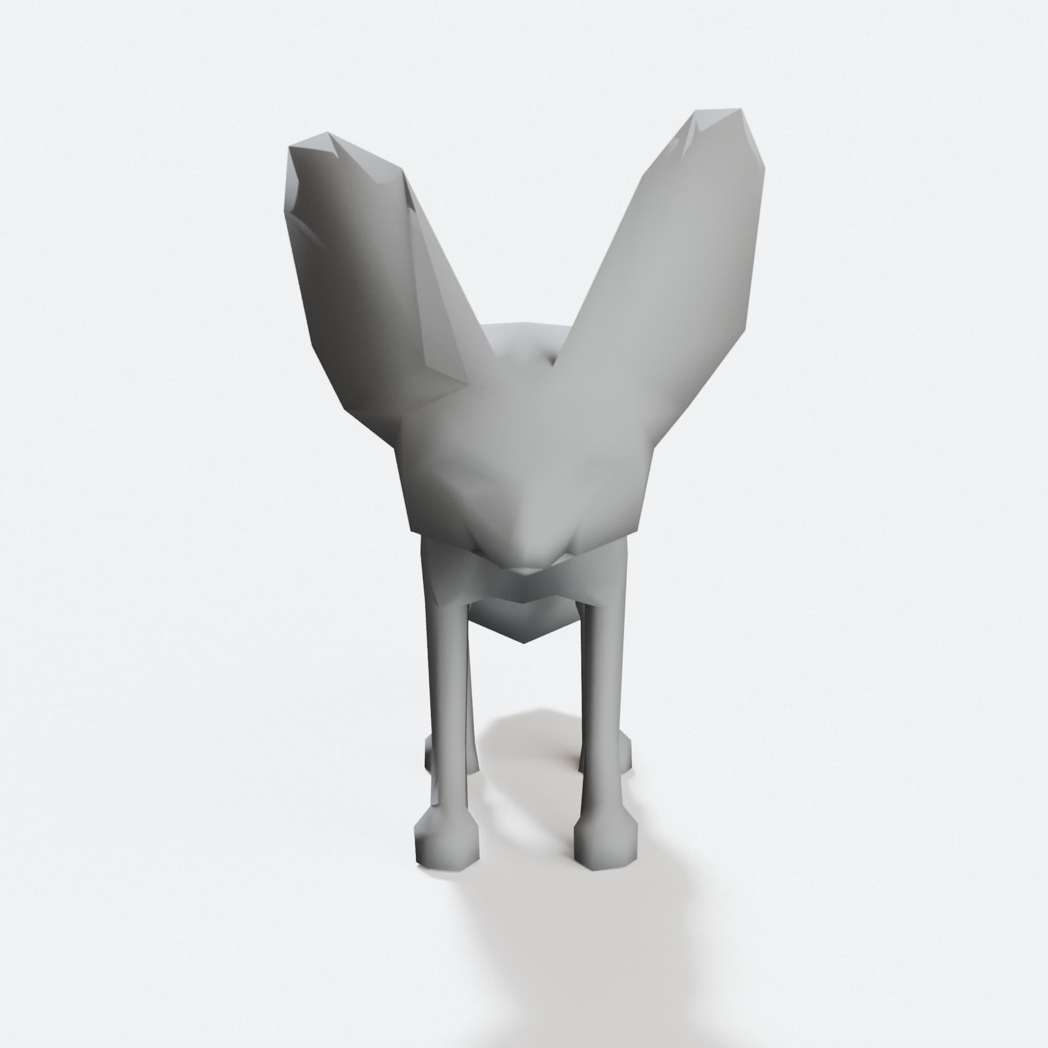Low Poly Fennec Fox – 3D Printed Toy Figure
