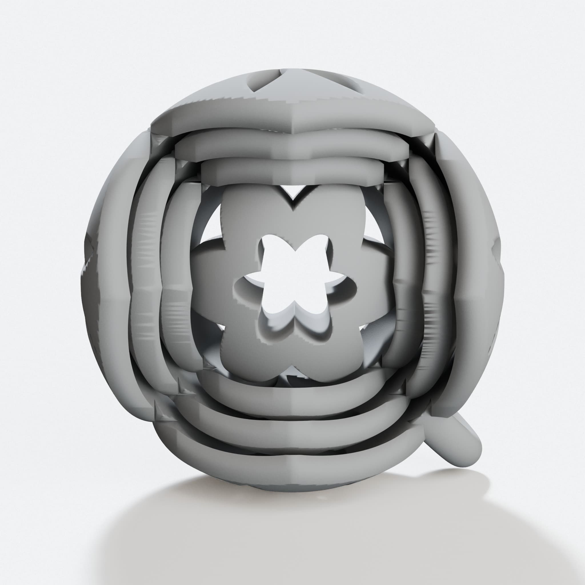Gyroscopic Keyring with Flowers, 3D Printed Toy