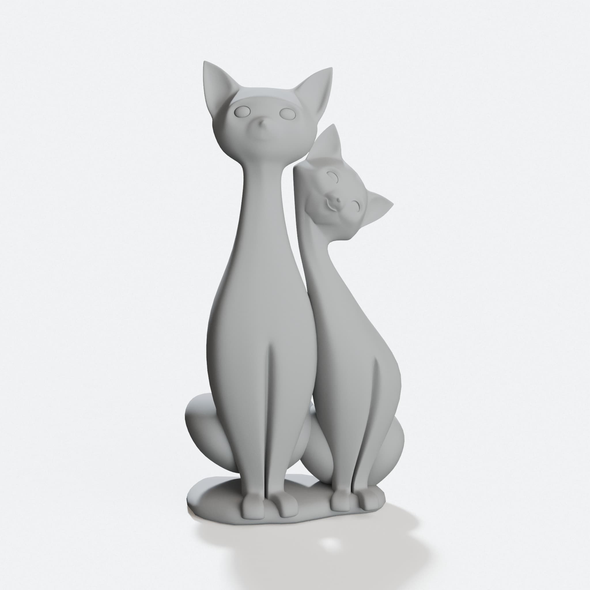 Twin Cats 3D Printed Ornament Decor
