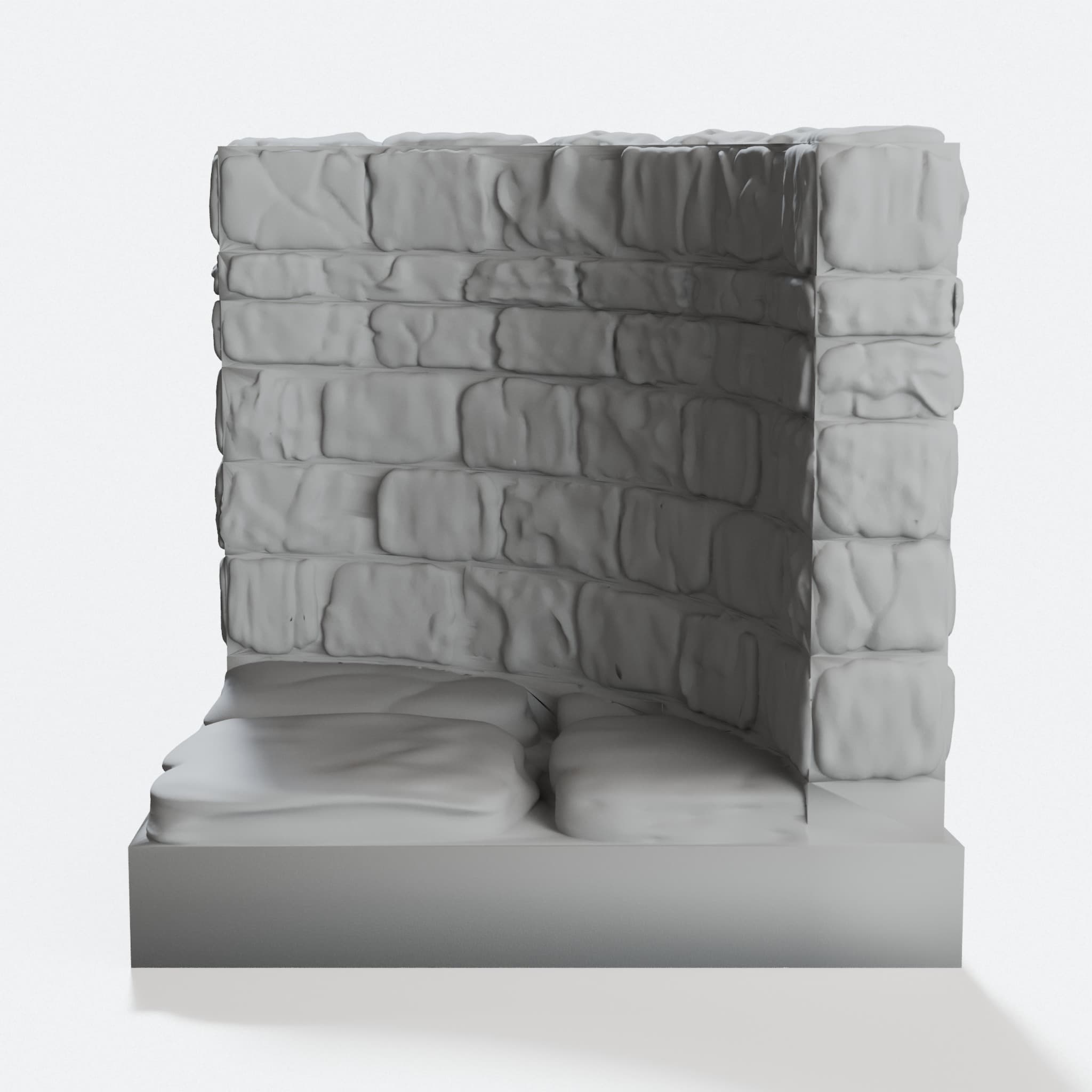 OpenForge Stone Dungeon Curved Wall
