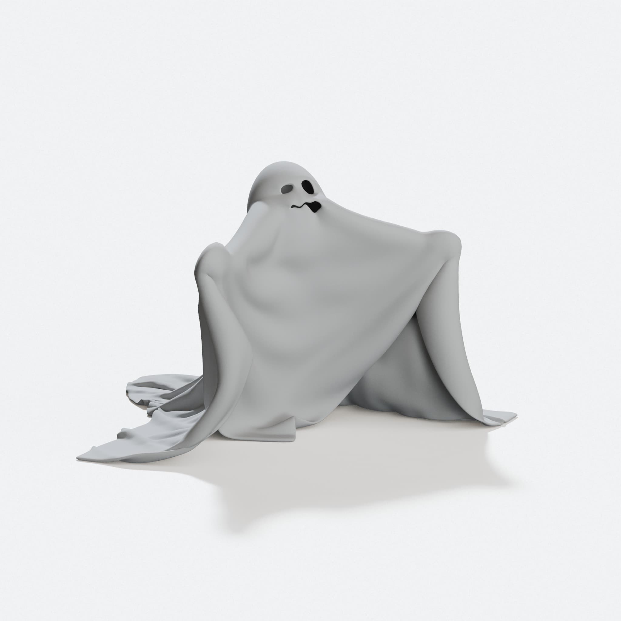 Scary Ghost 3D Printed Ornament for Halloween