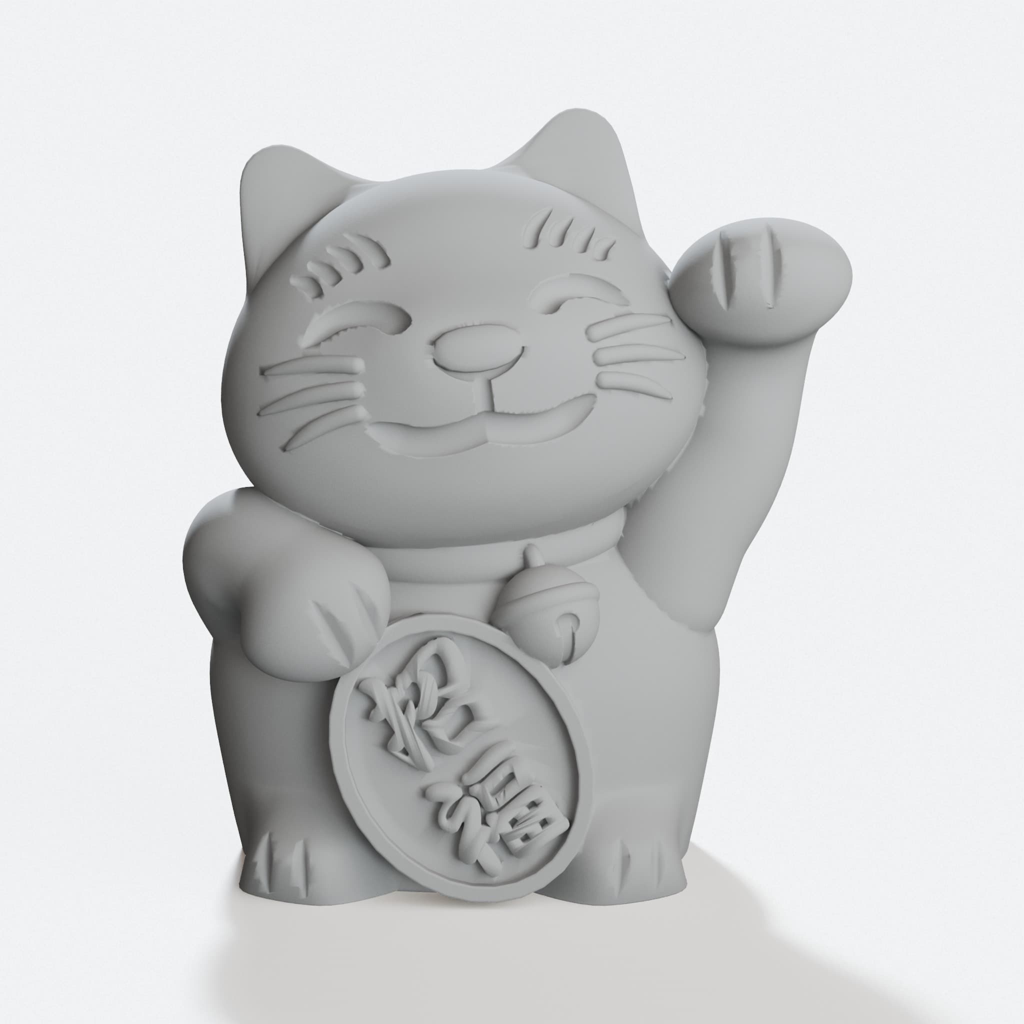 Maneki-Neko Lucky Cat Ornament - 3D Printed