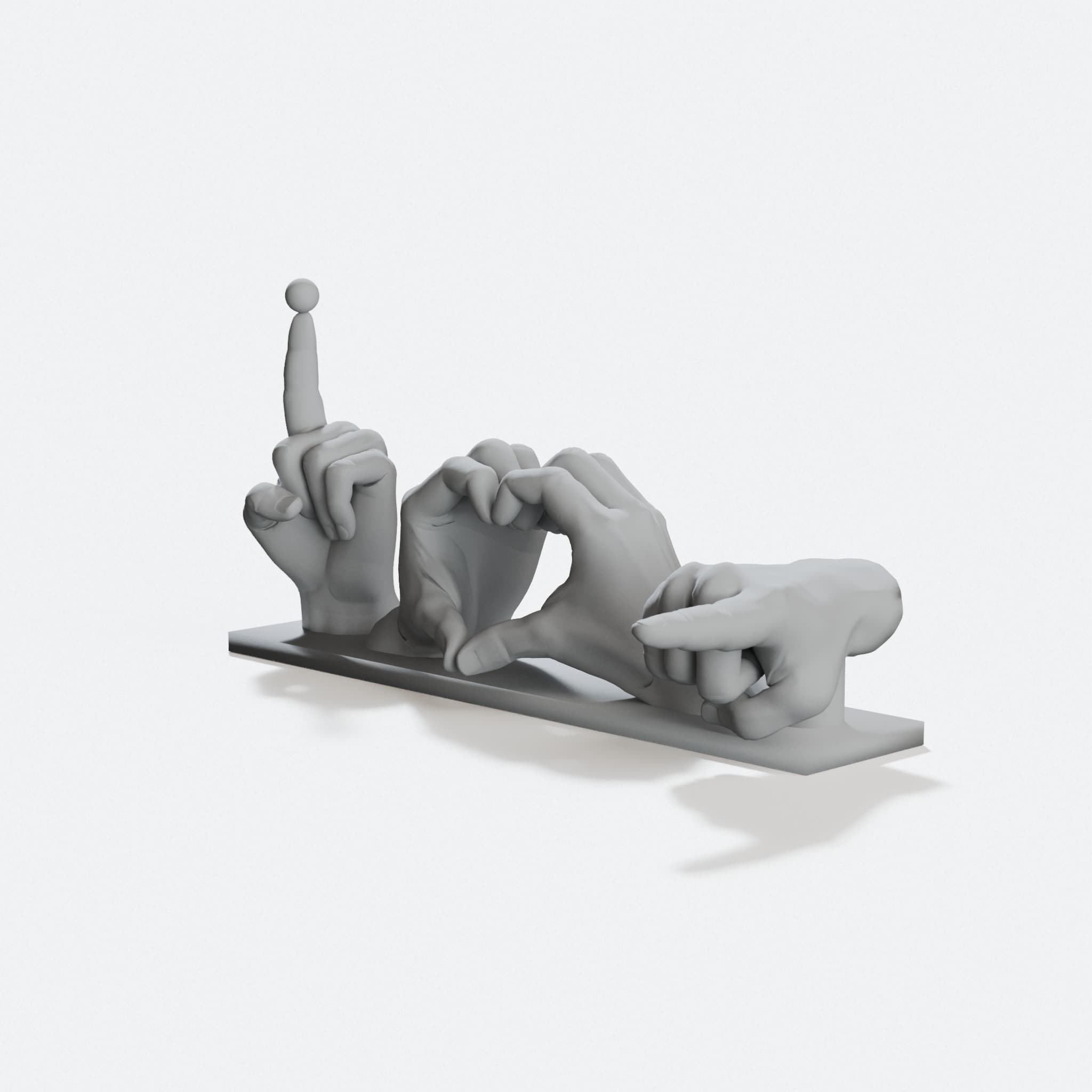 I Love You 3D Printed Ornament