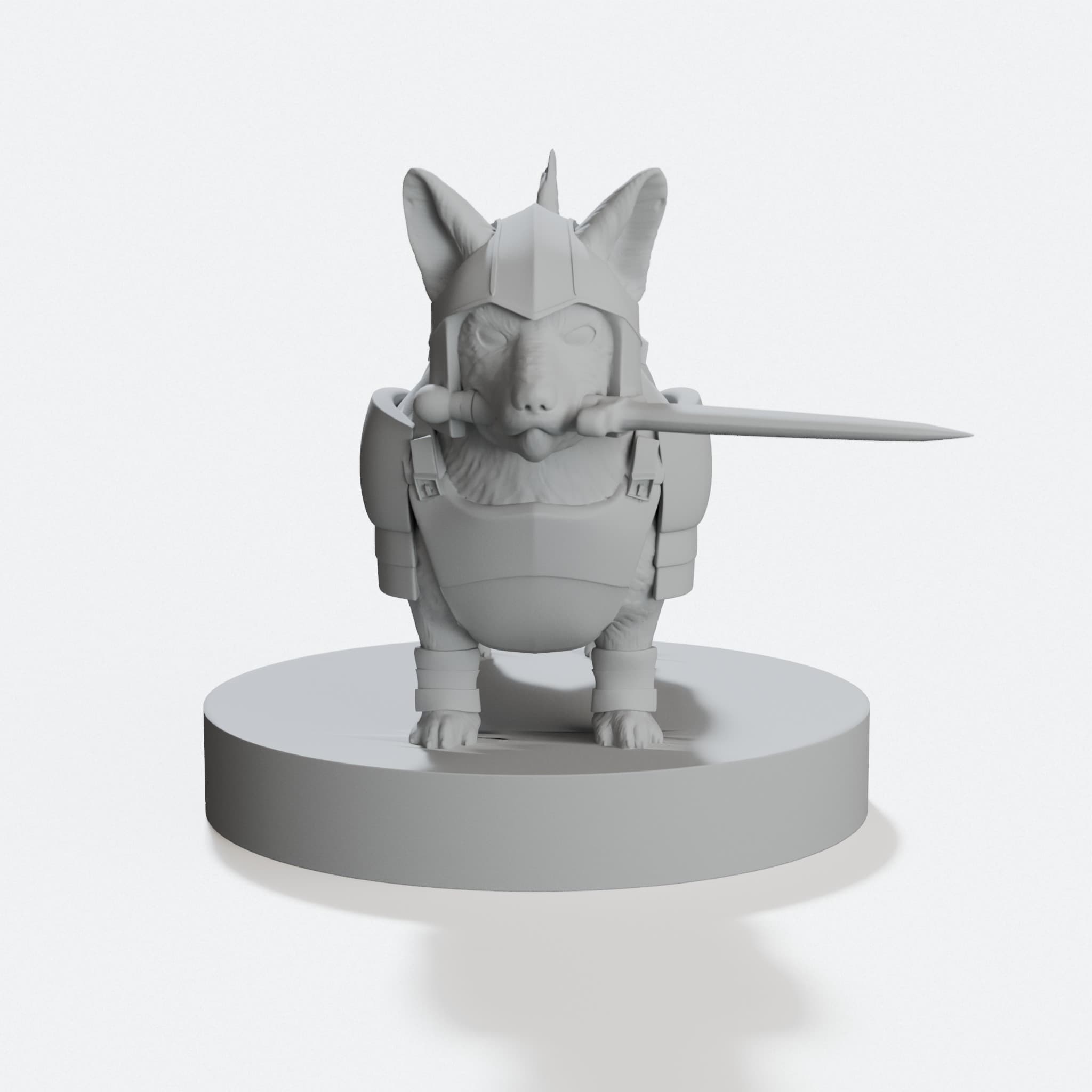 Achilles the Corgi Paladin Tabletop Mini