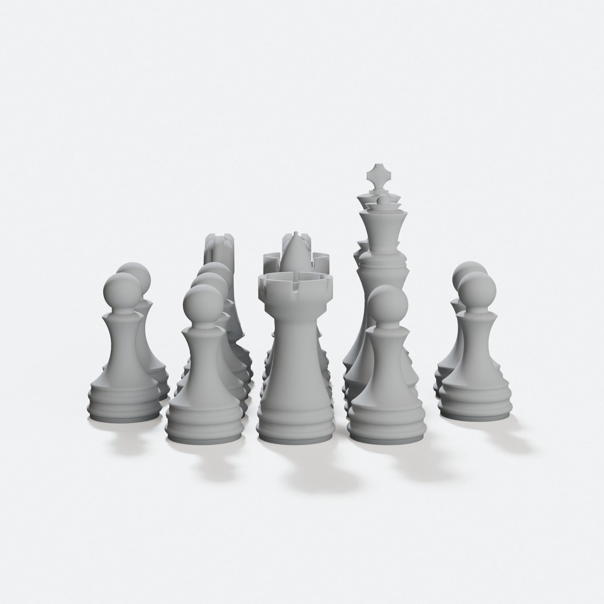 3D Printable Chess Set - Classic Game Piece Design