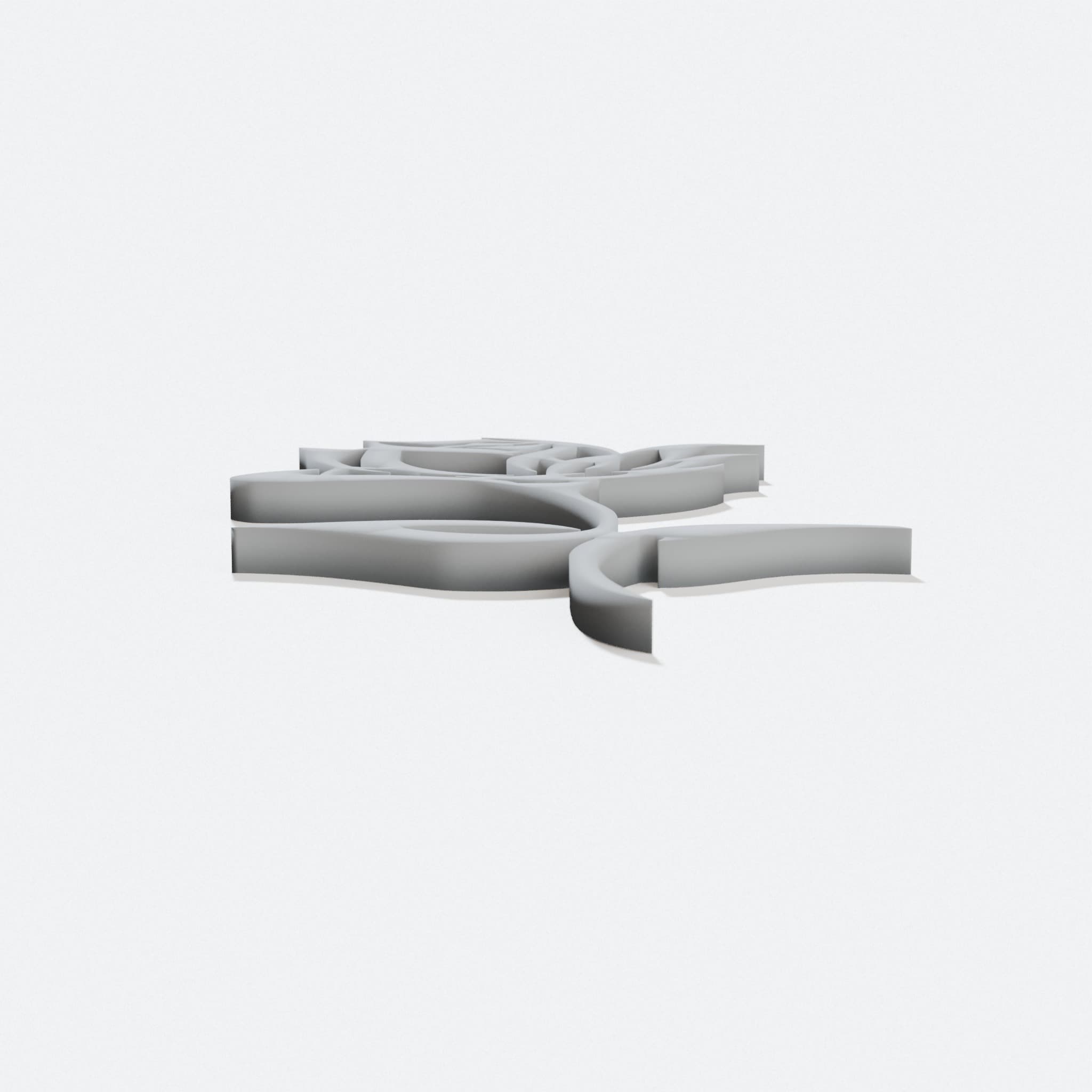 Rose 3D Printed Ornament, 88mm Floral Decor