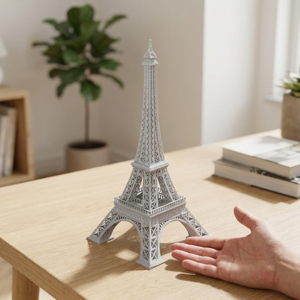 Eiffel Tower 3D Printed Home Decor Model (Easier to Print)