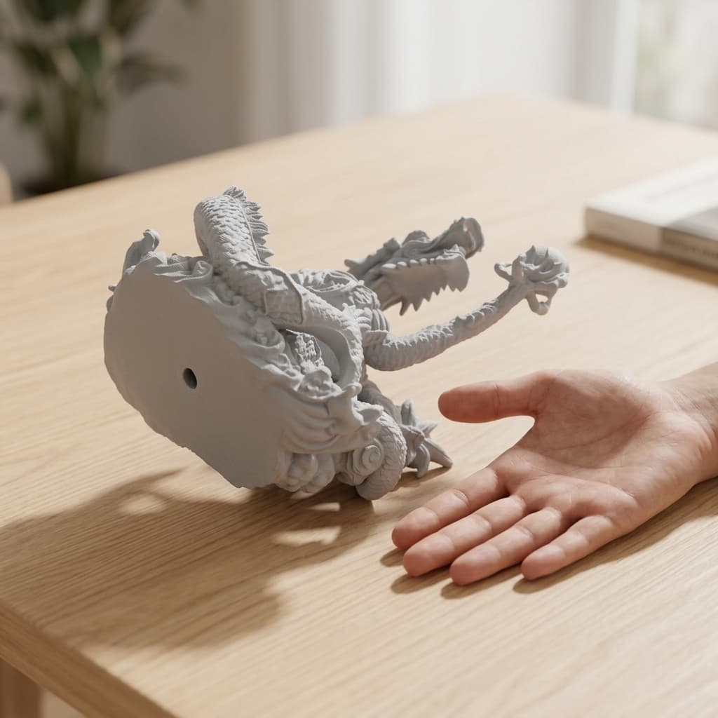 Chinese Dragon with Pearl Sculpture 3D Print Model