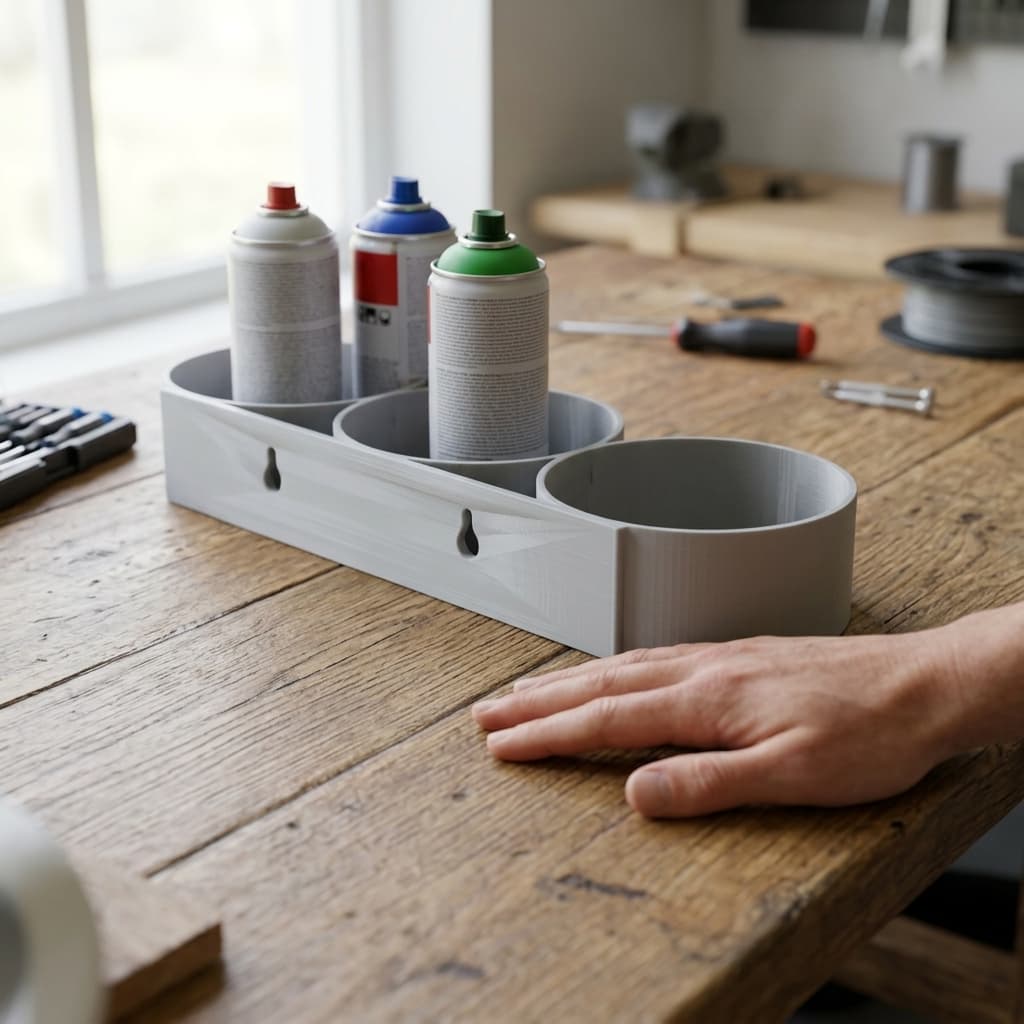 3D Printed Spray Can Holder for 3 Cans