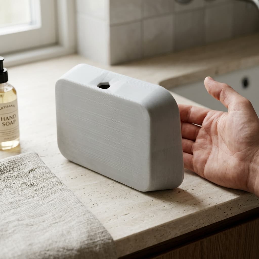3D Printed Soap Dish with Centered Drain